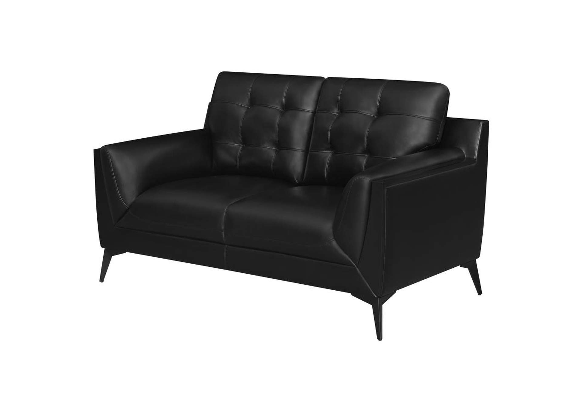 Moira Upholstered Tufted Loveseat with Track Arms Black,Coaster Furniture