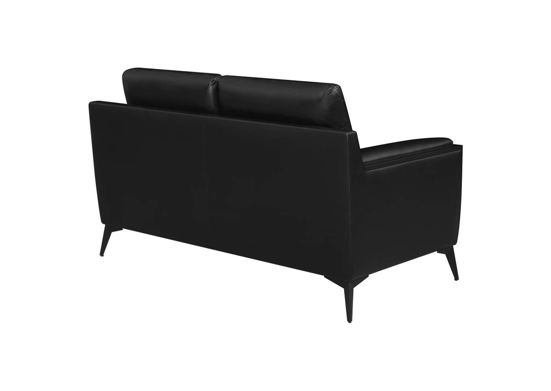 Moira Upholstered Tufted Loveseat with Track Arms Black,Coaster Furniture