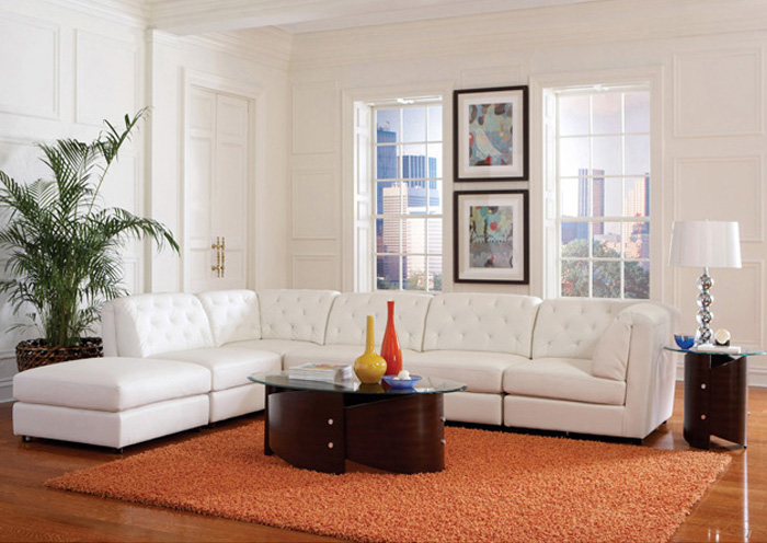Quinn White Modular Sectional,Coaster Furniture