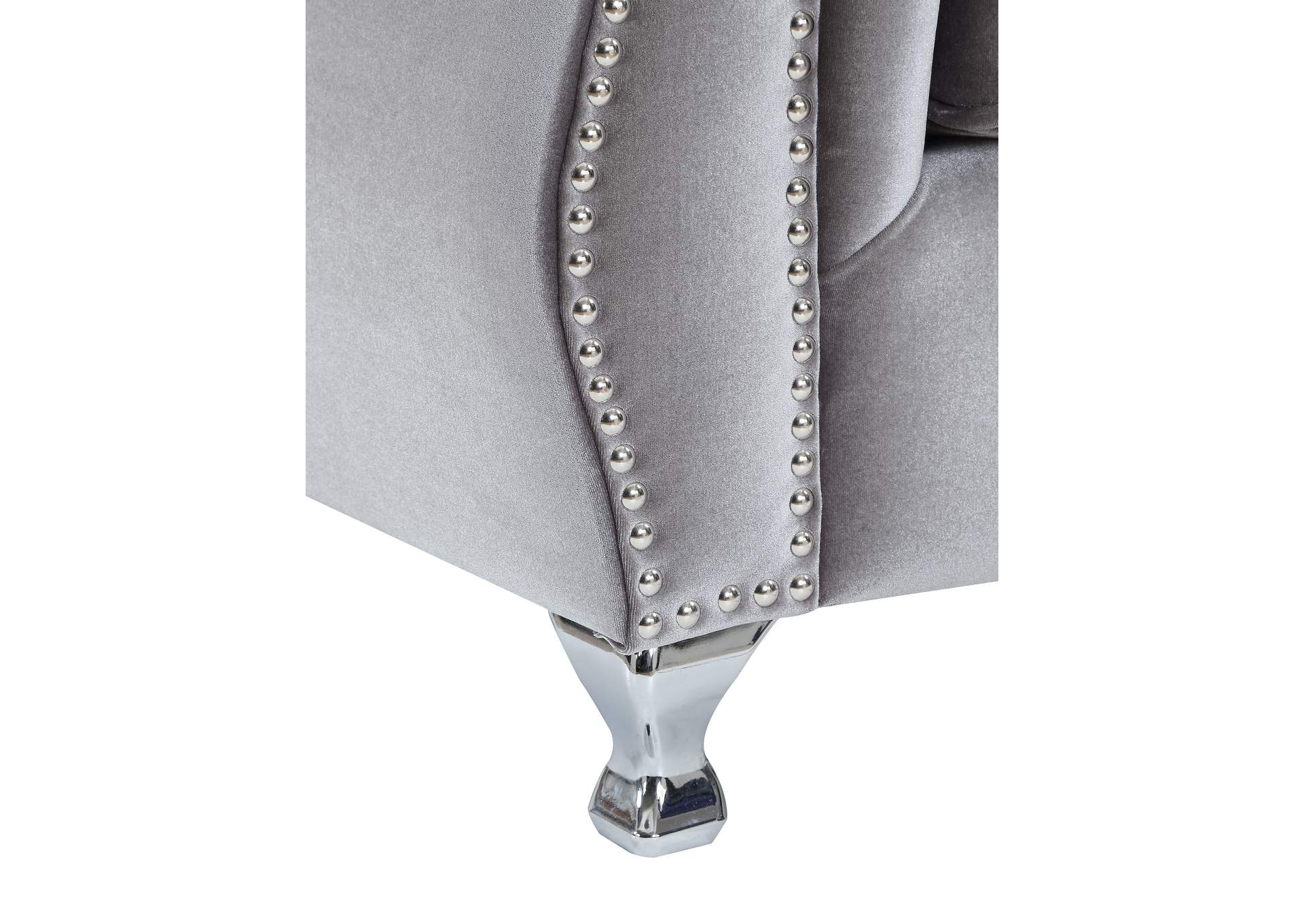 Frostine Button Tufted Chair Silver,Coaster Furniture