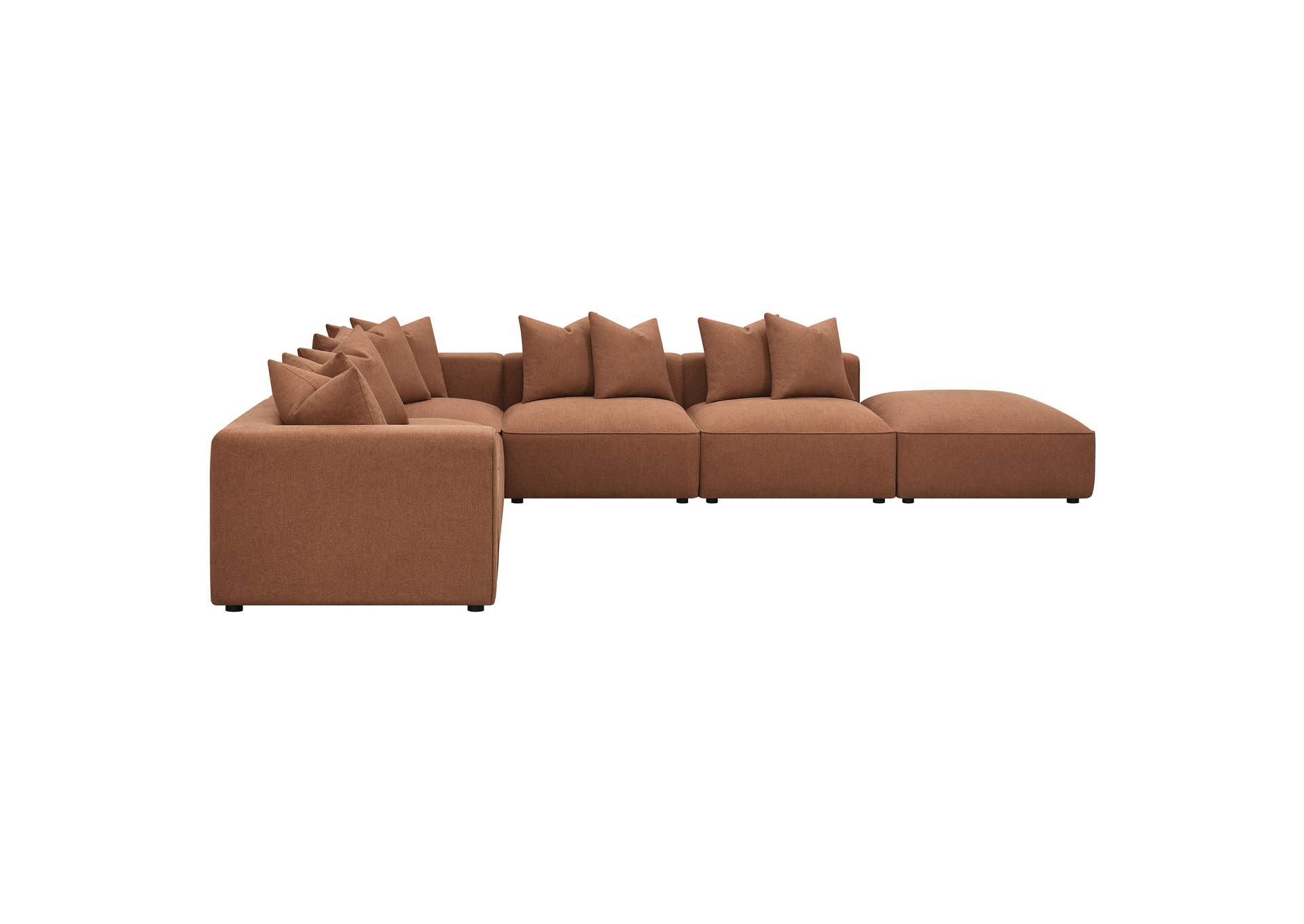 Jennifer 6-piece Upholstered Modular Sectional Terracotta,Coaster Furniture