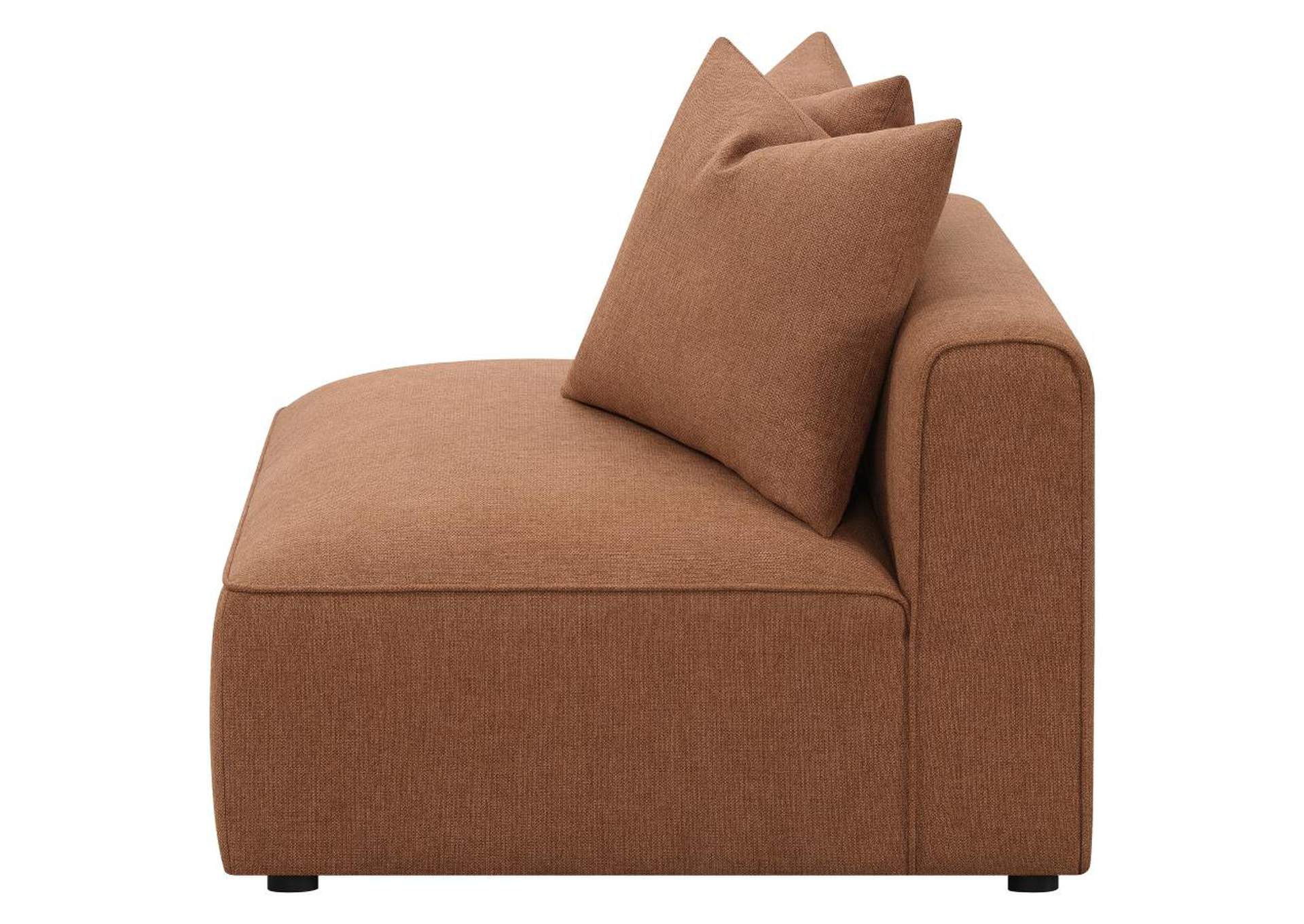 Jennifer Upholstered Tight Back Armless Chair Terracotta,Coaster Furniture