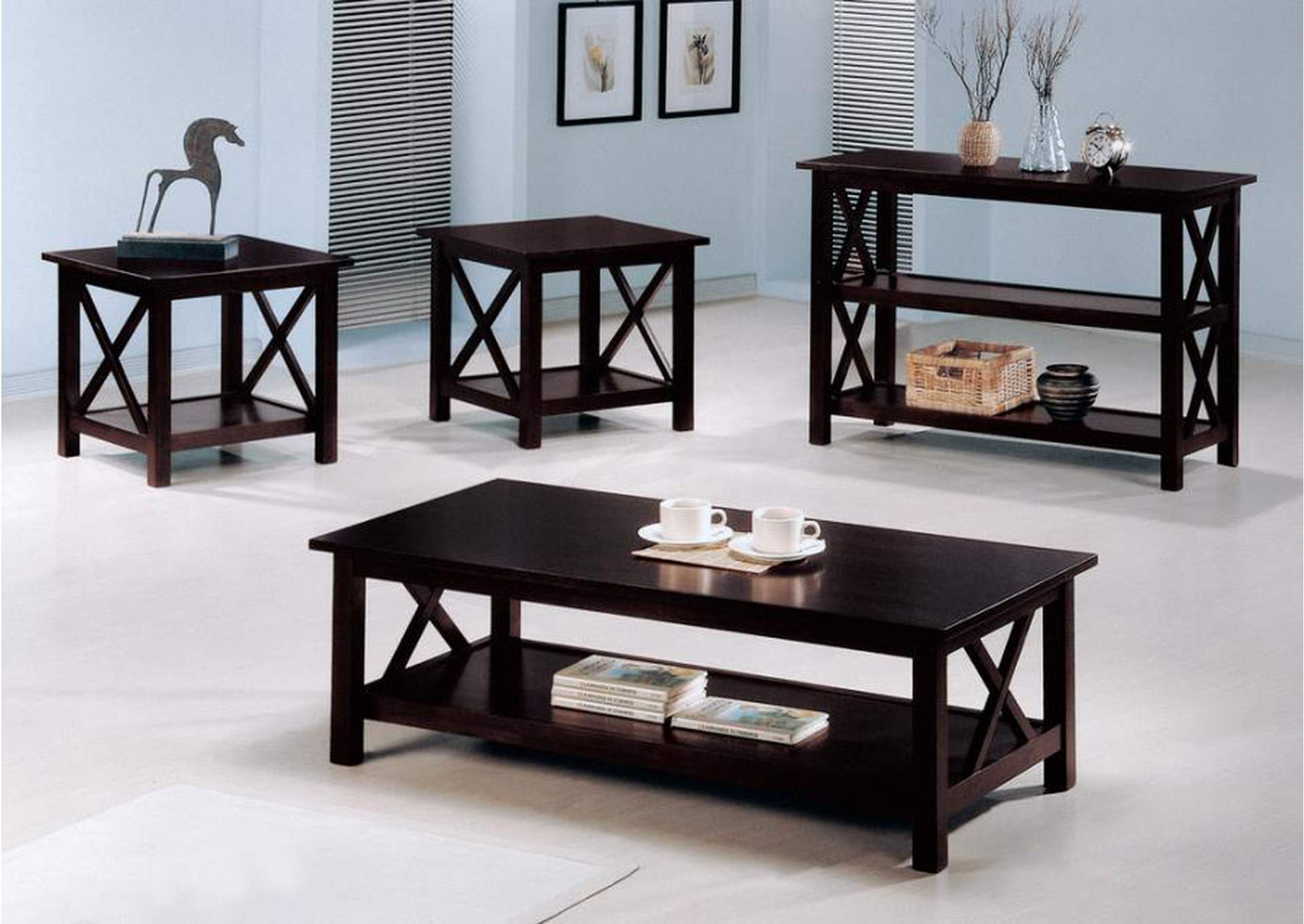 Sofa Table with 2-shelf Deep Merlot,Coaster Furniture