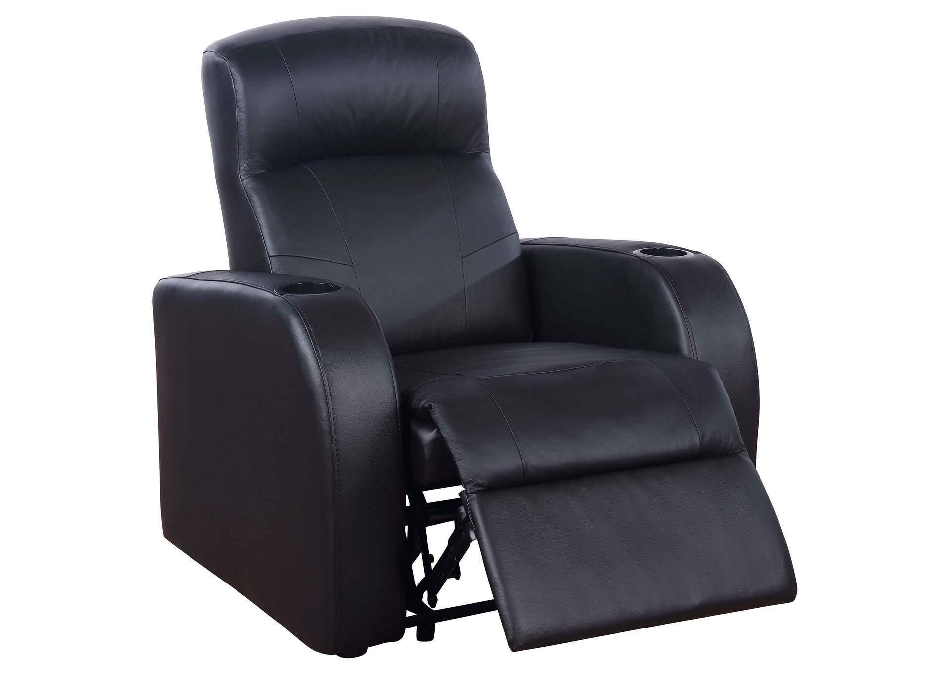 Cyrus Home Theater Upholstered Recliner Black,Coaster Furniture