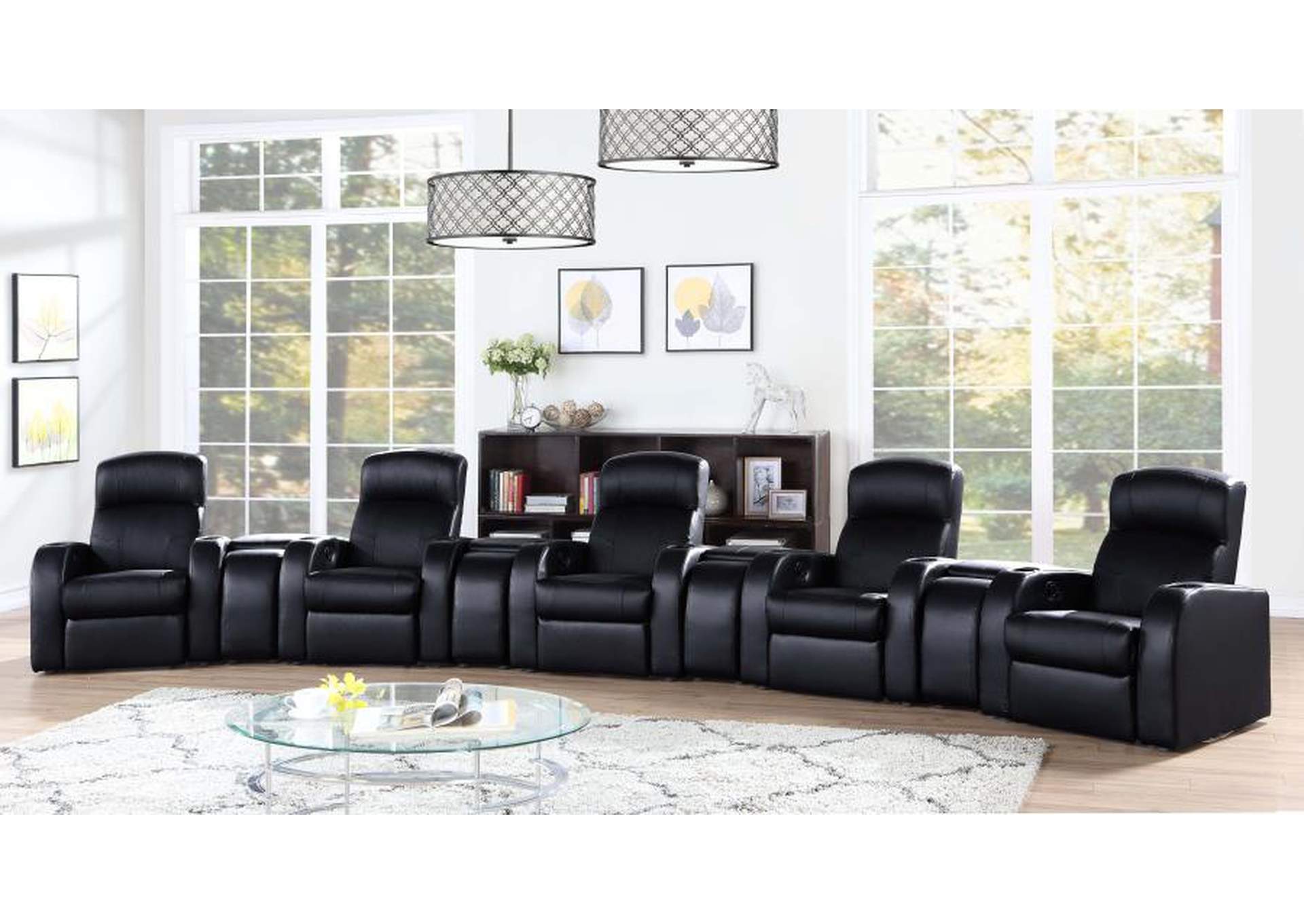 Cyrus Home Theater Upholstered Console Black,Coaster Furniture