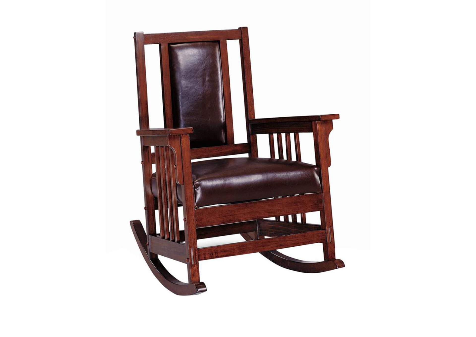 Ida Upholstered Rocking Chair Tobacco And Dark Brown,Coaster Furniture