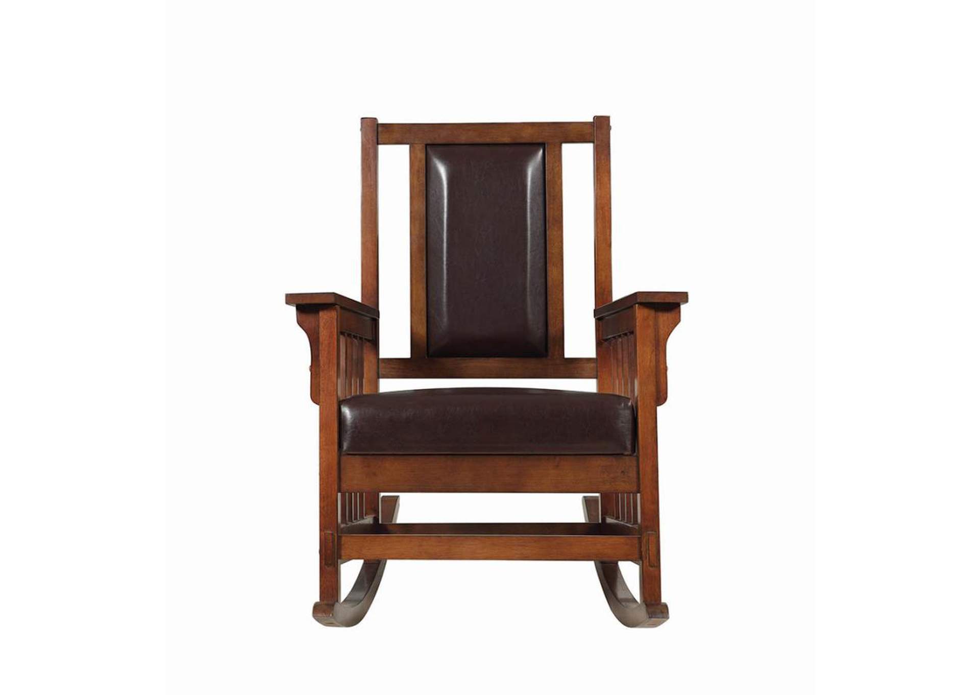 Ida Upholstered Rocking Chair Tobacco and Dark Brown,Coaster Furniture