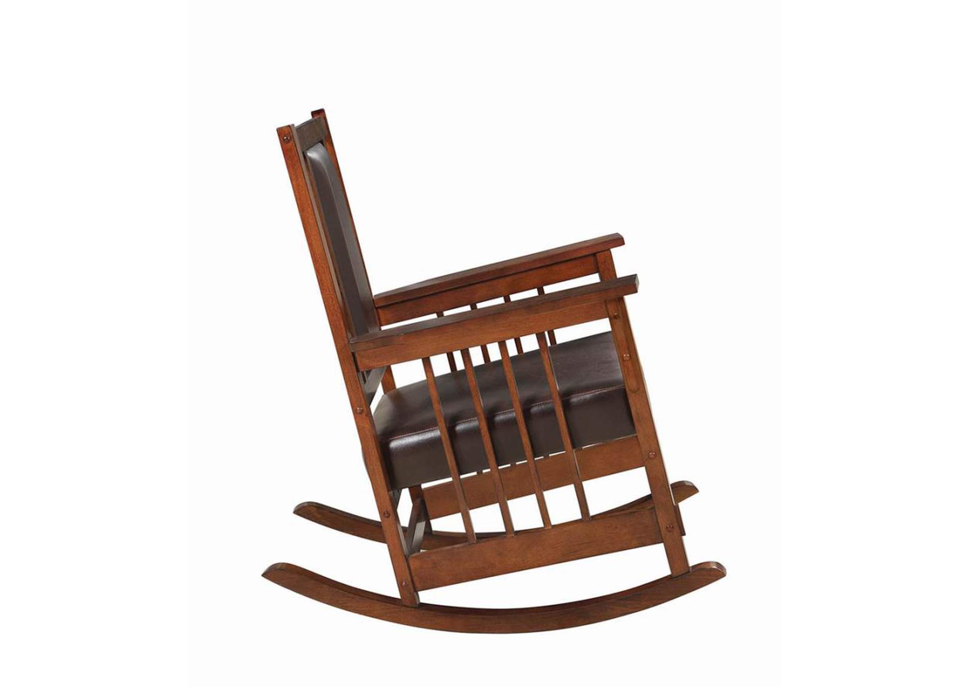Ida Upholstered Rocking Chair Tobacco And Dark Brown,Coaster Furniture