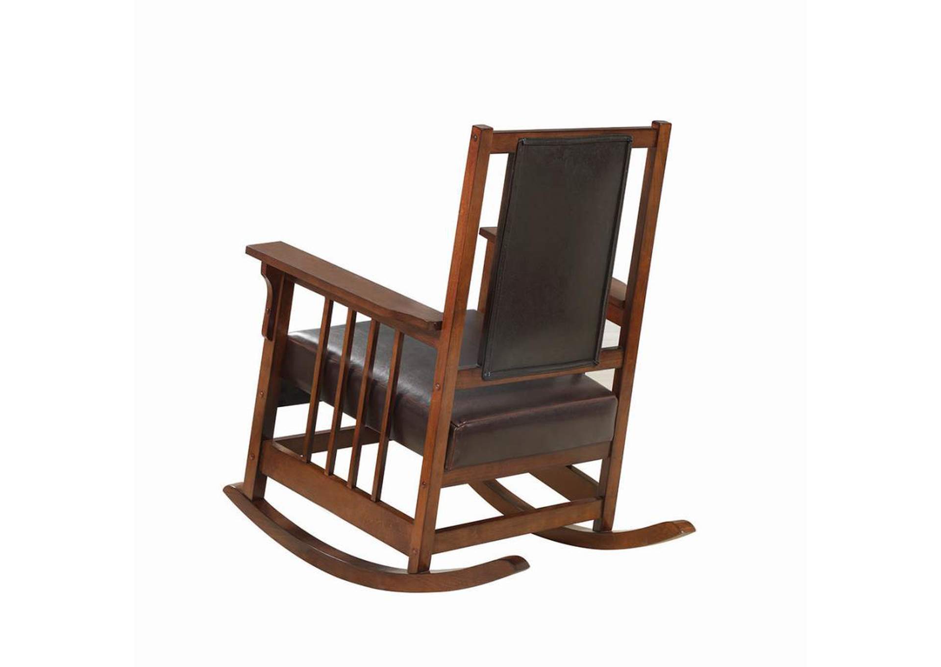 Ida Upholstered Rocking Chair Tobacco And Dark Brown,Coaster Furniture