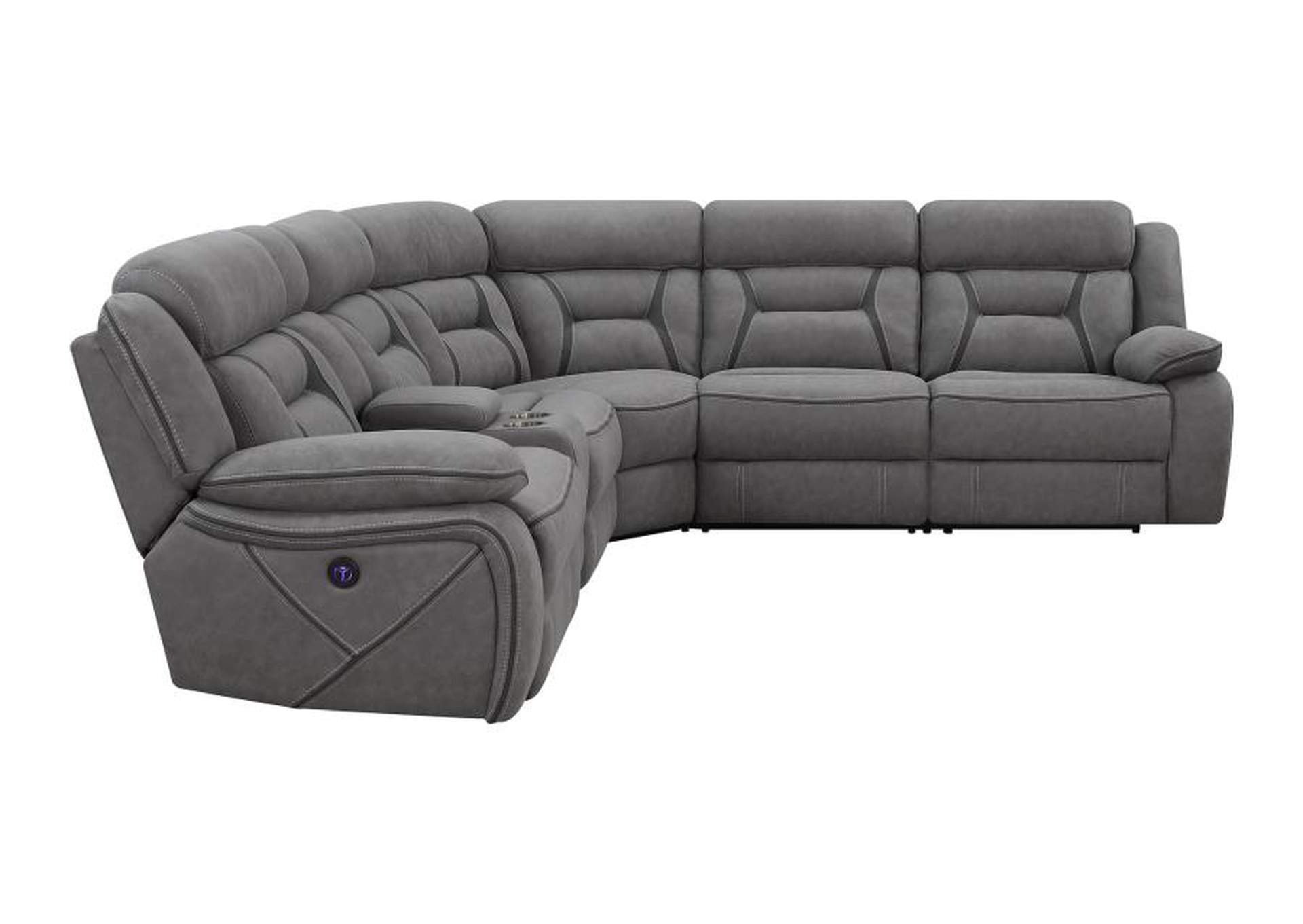 Higgins Four-Piece Upholstered Power Sectional Grey,Coaster Furniture