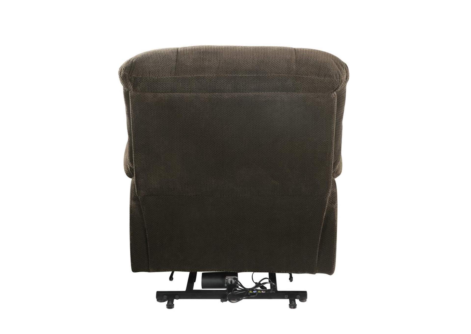 Upholstered Power Lift Recliner Chocolate,Coaster Furniture