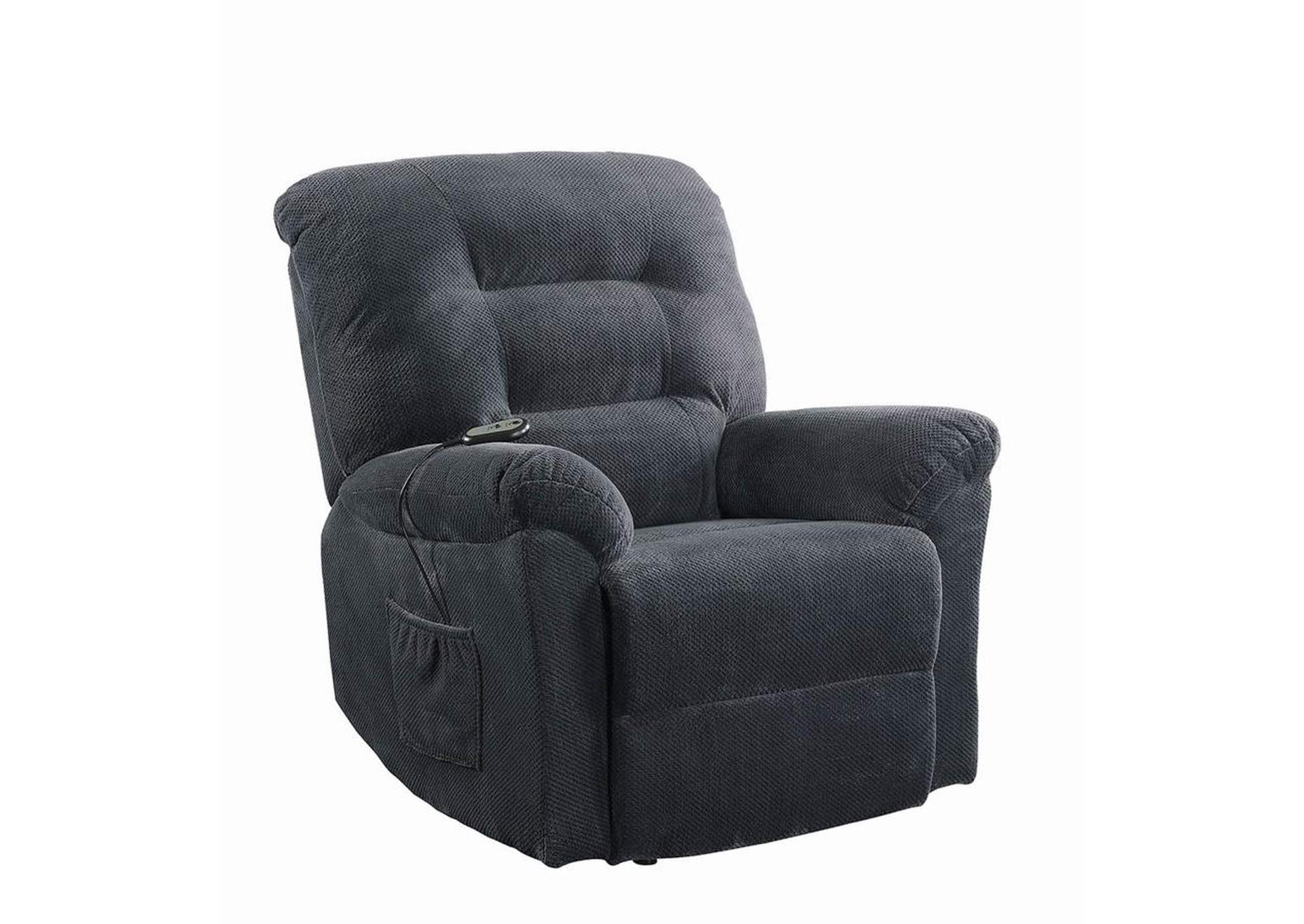Upholstered Power Lift Recliner Charcoal,Coaster Furniture