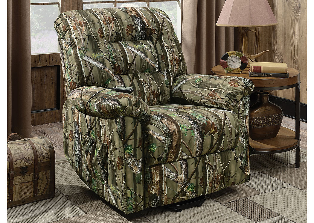 Light Camouflage Auto Recliner,ABF Coaster Furniture