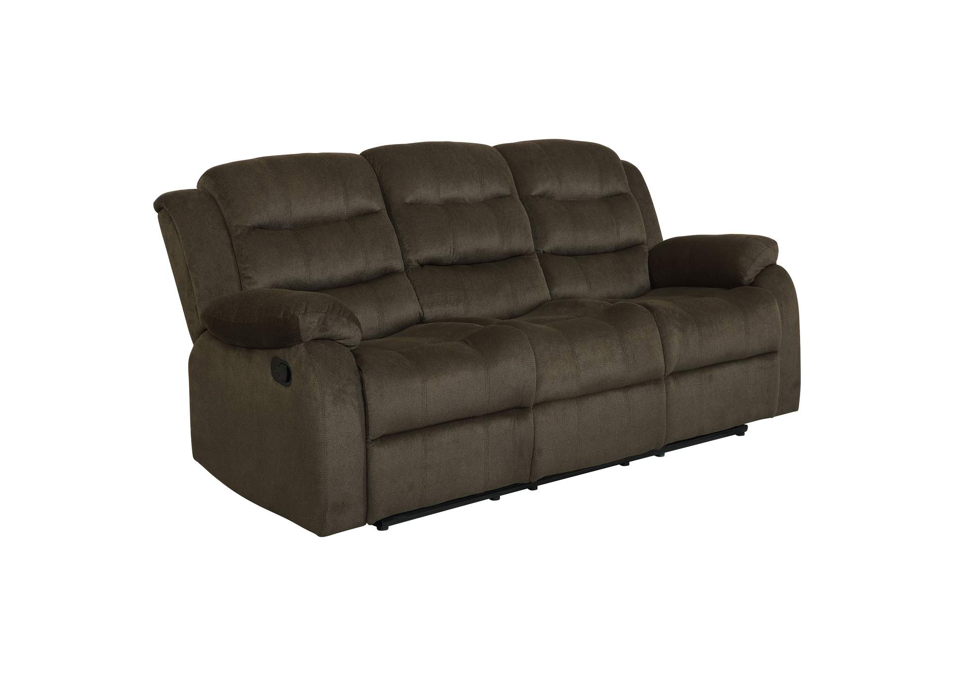 Rodman Pillow Top Arm Motion Sofa Olive Brown,Coaster Furniture