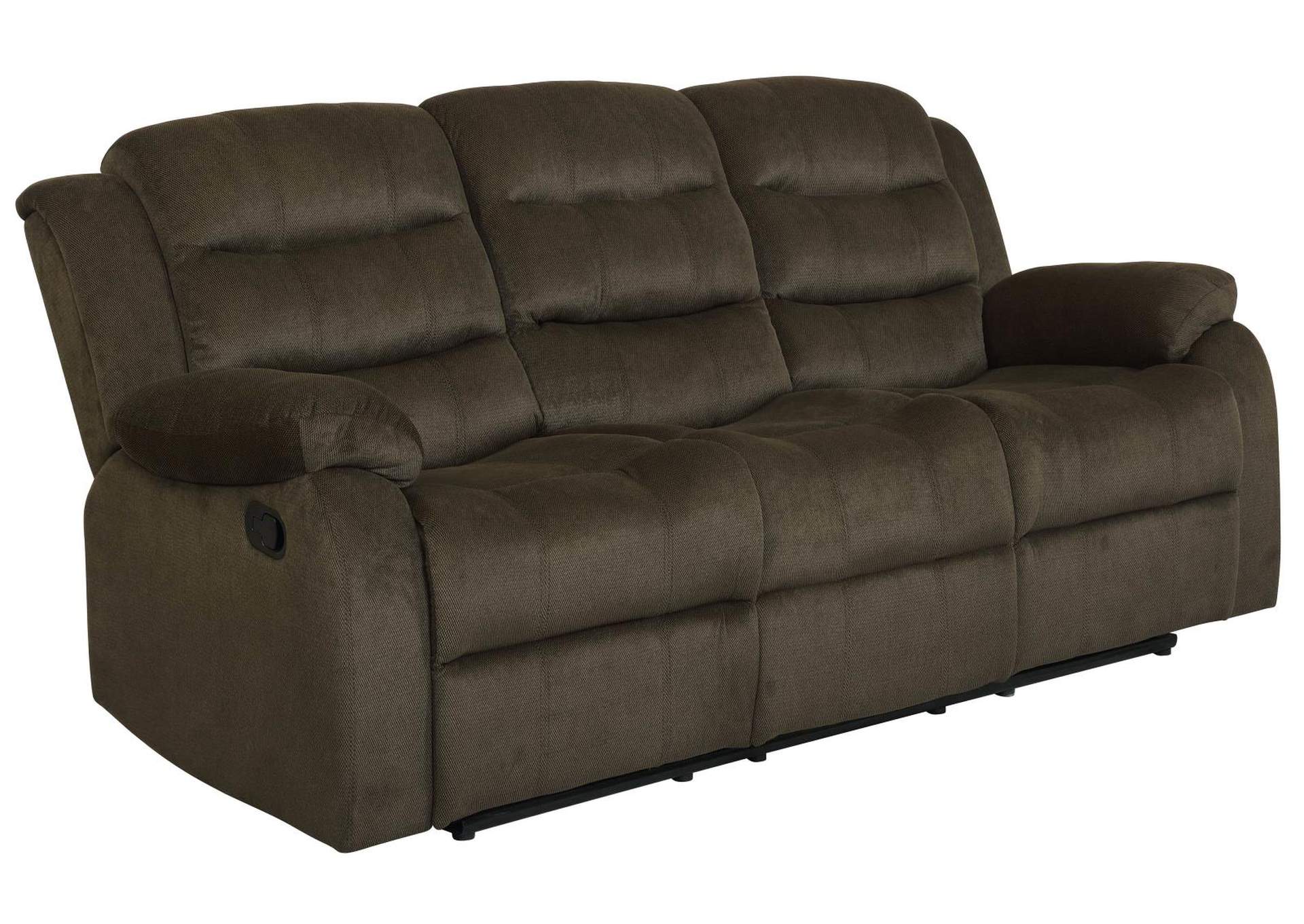 Mondo Rodman Chocolate Reclining Sofa,Coaster Furniture