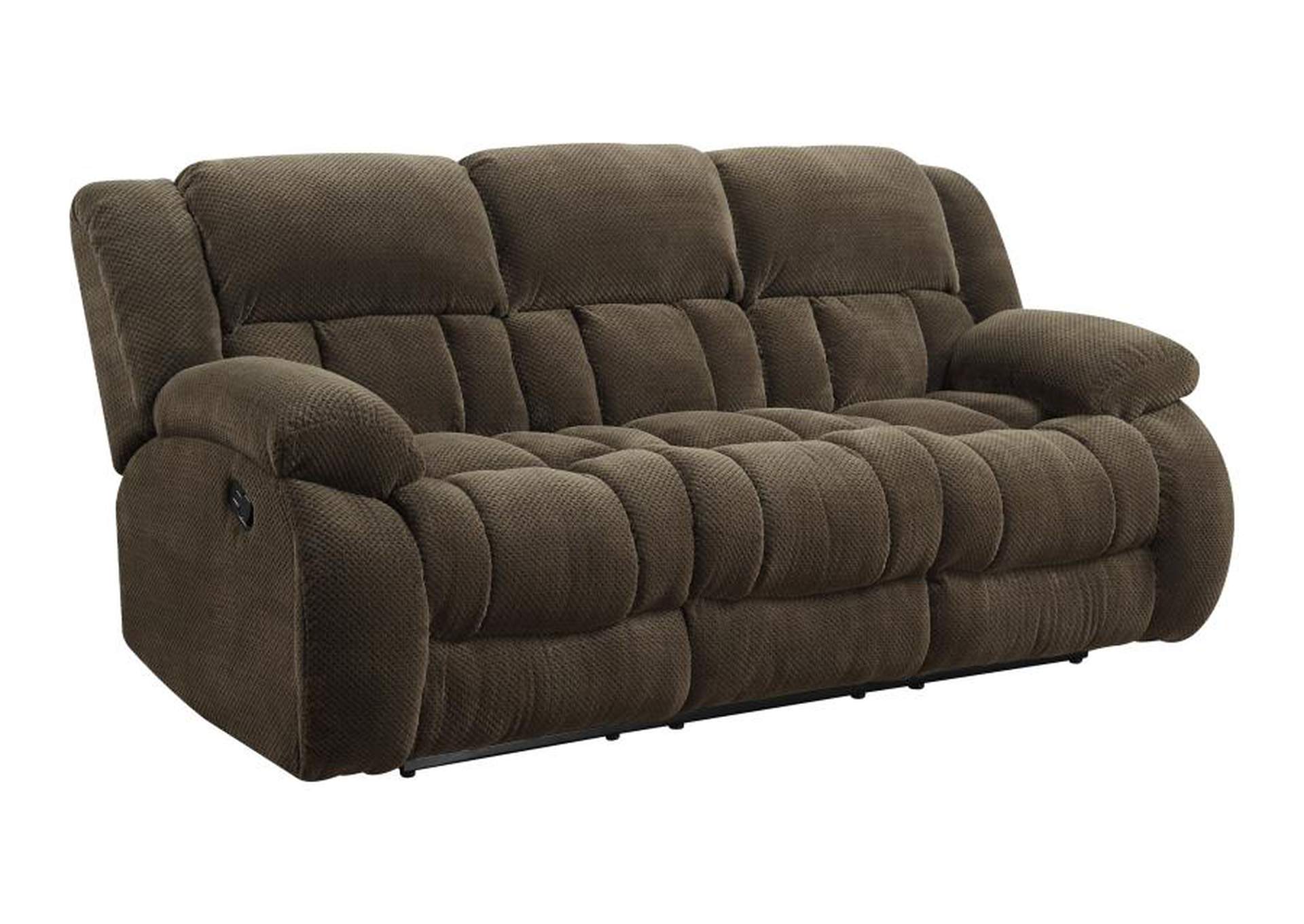 Weissman Pillow Top Arm Motion Sofa Chocolate,Coaster Furniture