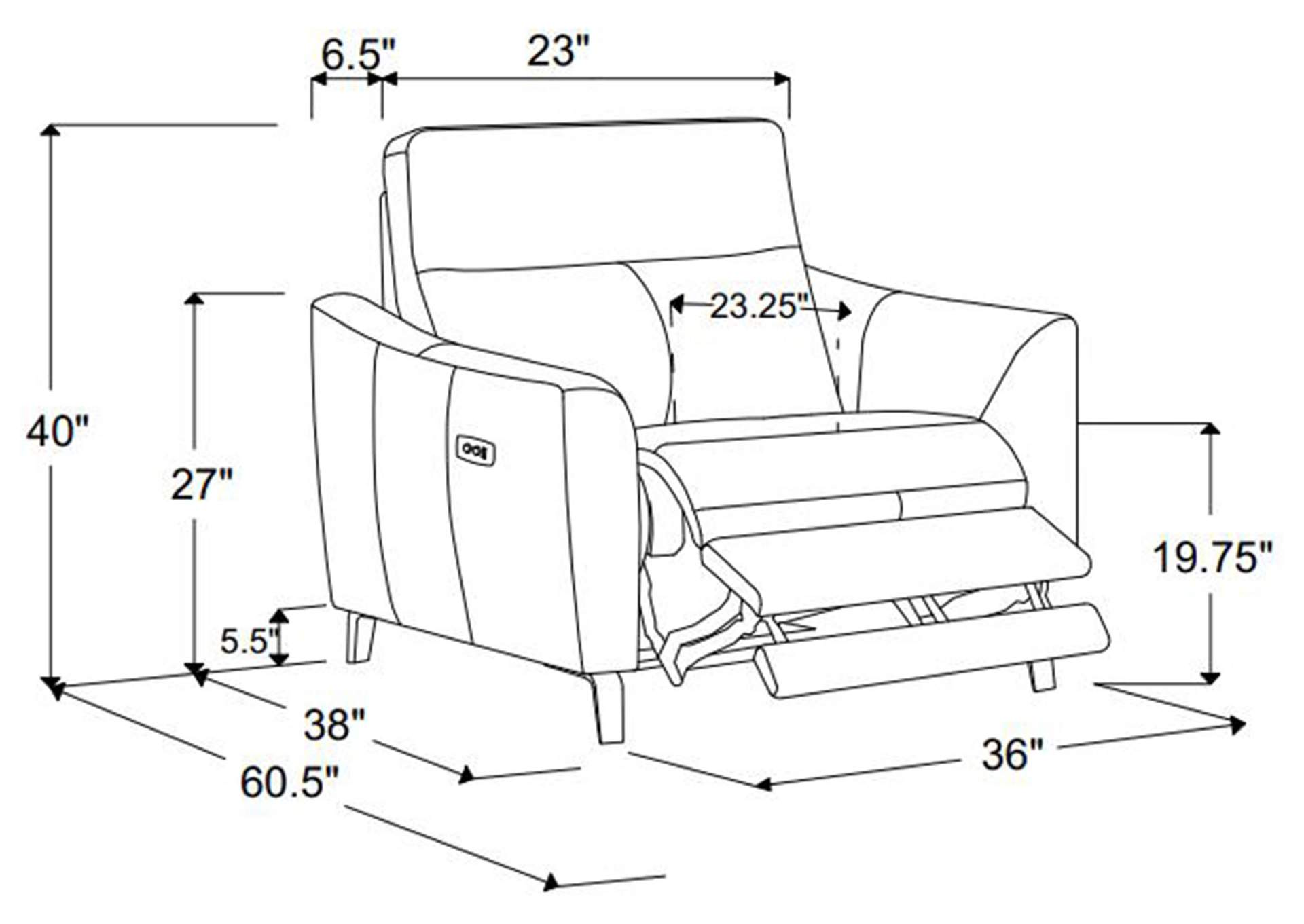 Derek Upholstered Power Recliner,Coaster Furniture