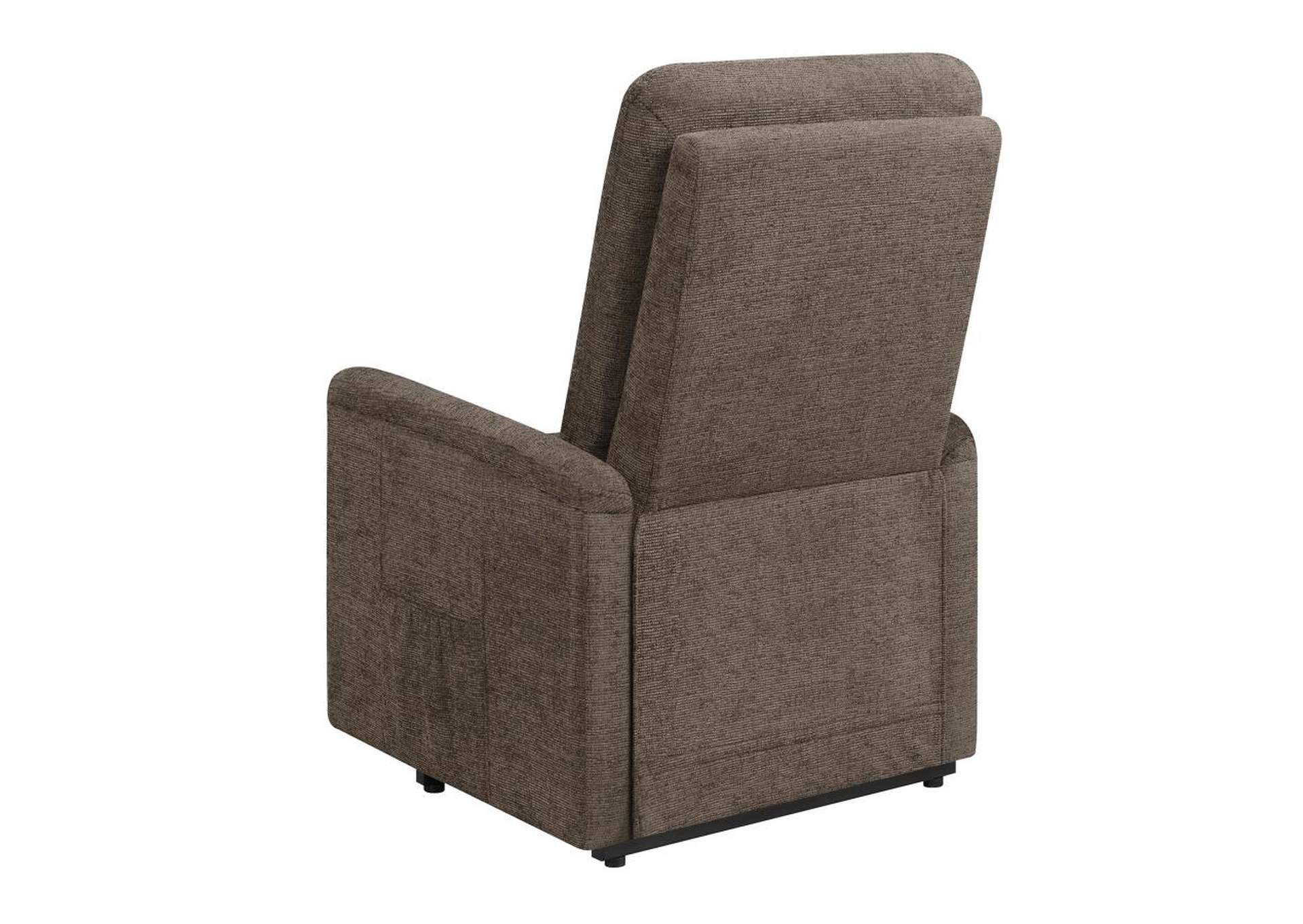 Henrietta Power Lift Recliner With Storage Pocket Brown,Coaster Furniture
