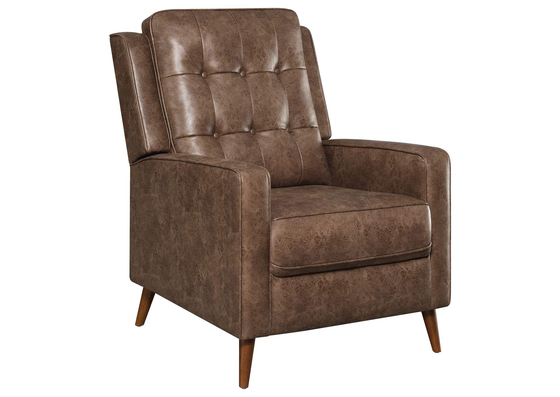 Davidson Upholstered Tufted Push Back Recliner Brown,Coaster Furniture