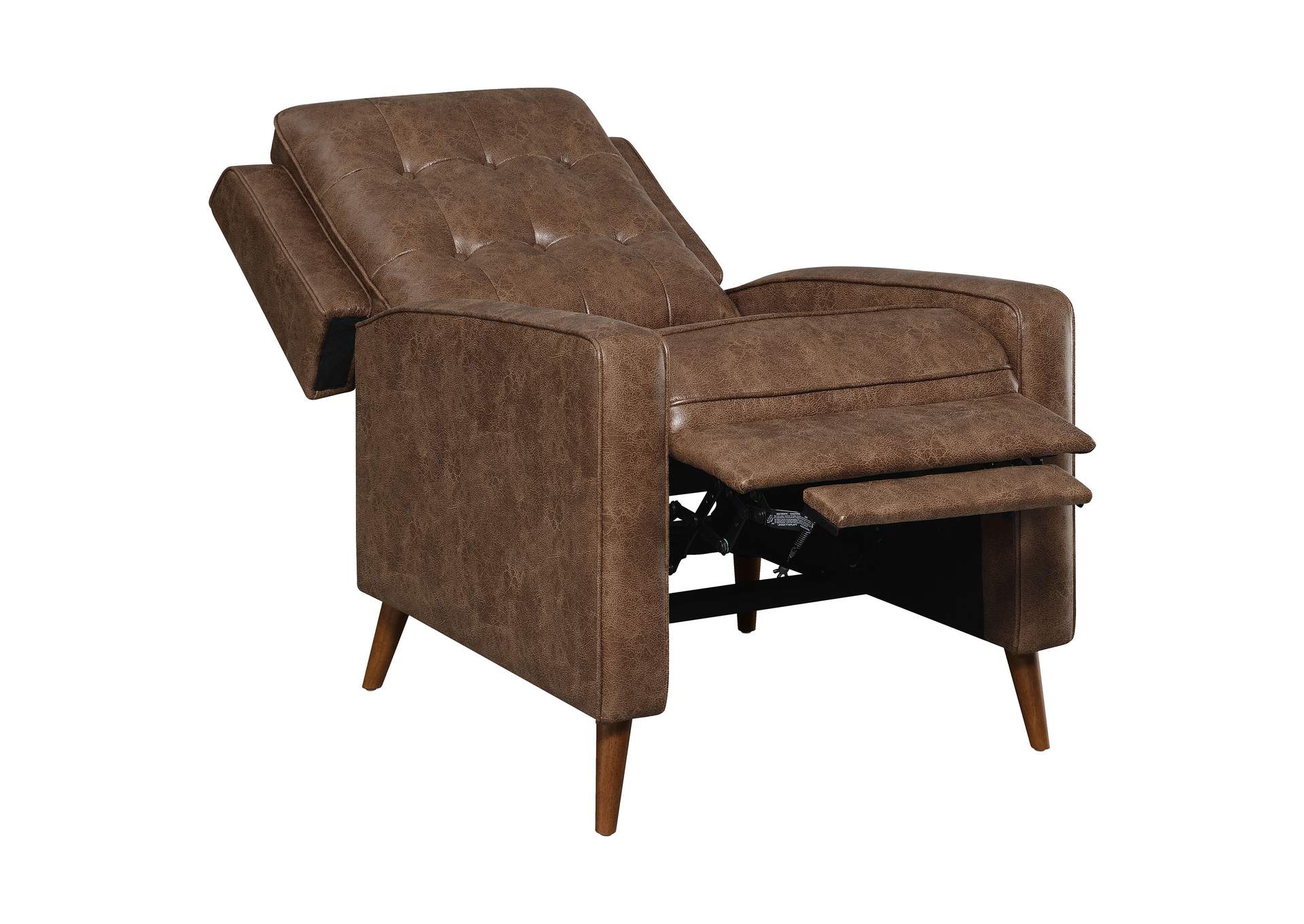 Davidson Upholstered Tufted Push Back Recliner Brown,Coaster Furniture