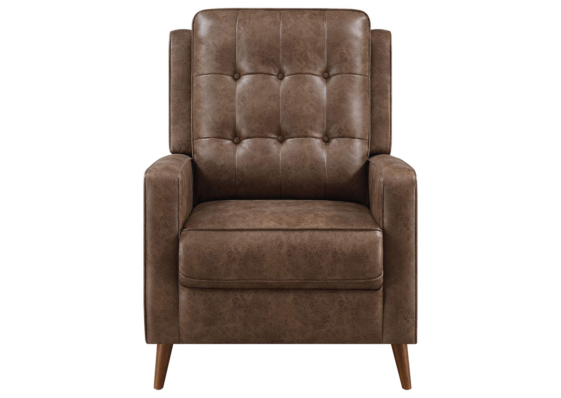 Davidson Upholstered Tufted Push Back Recliner Brown,Coaster Furniture