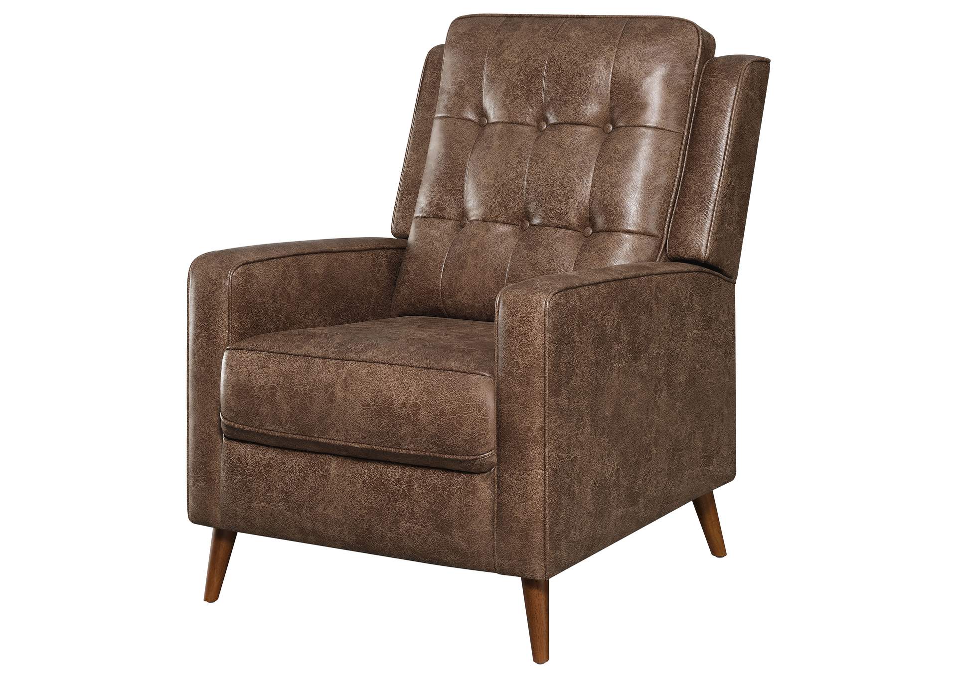 Davidson Upholstered Tufted Push Back Recliner Brown,Coaster Furniture