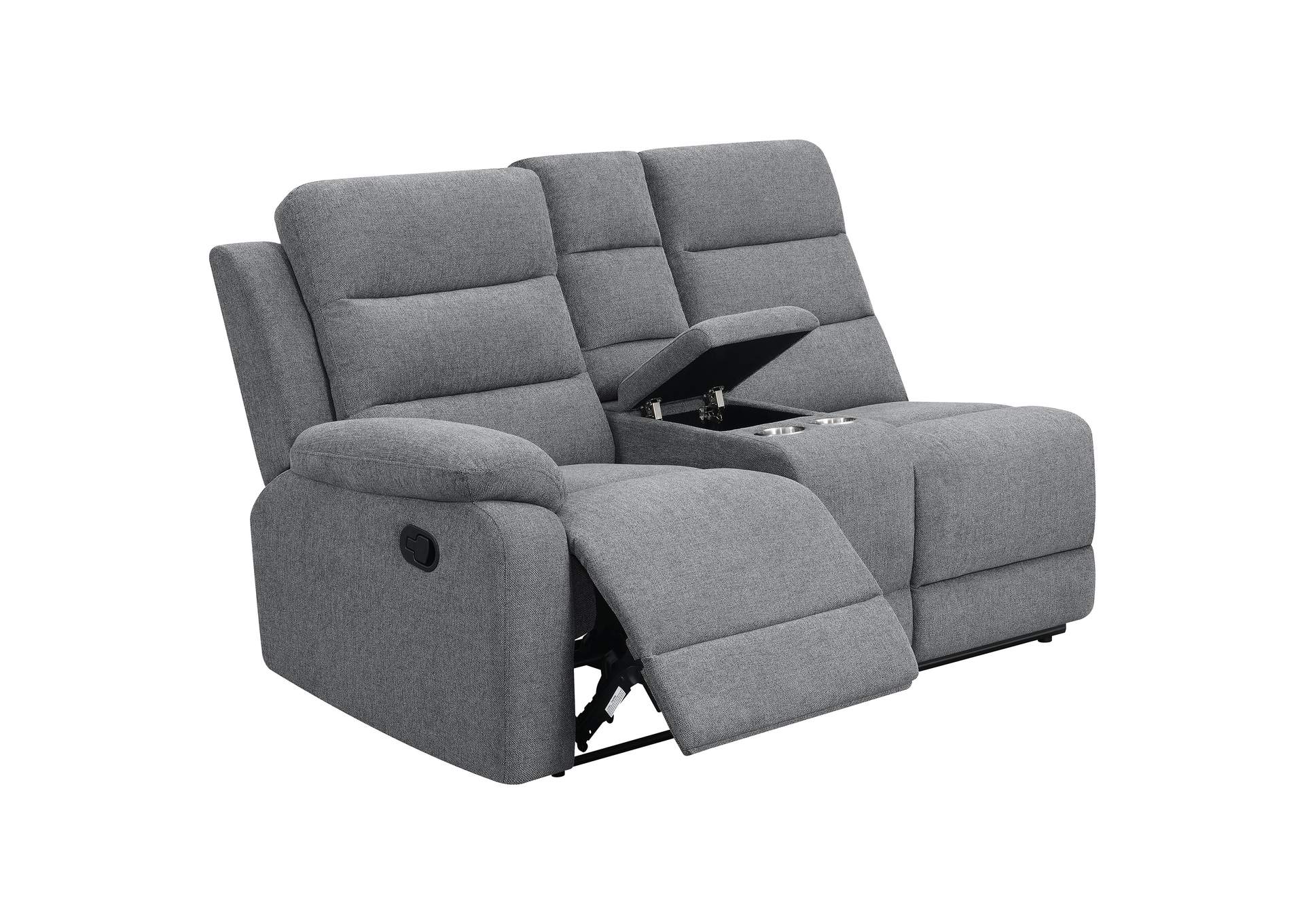 David 3-piece Upholstered Motion Sectional with Pillow Arms Smoke,Coaster Furniture