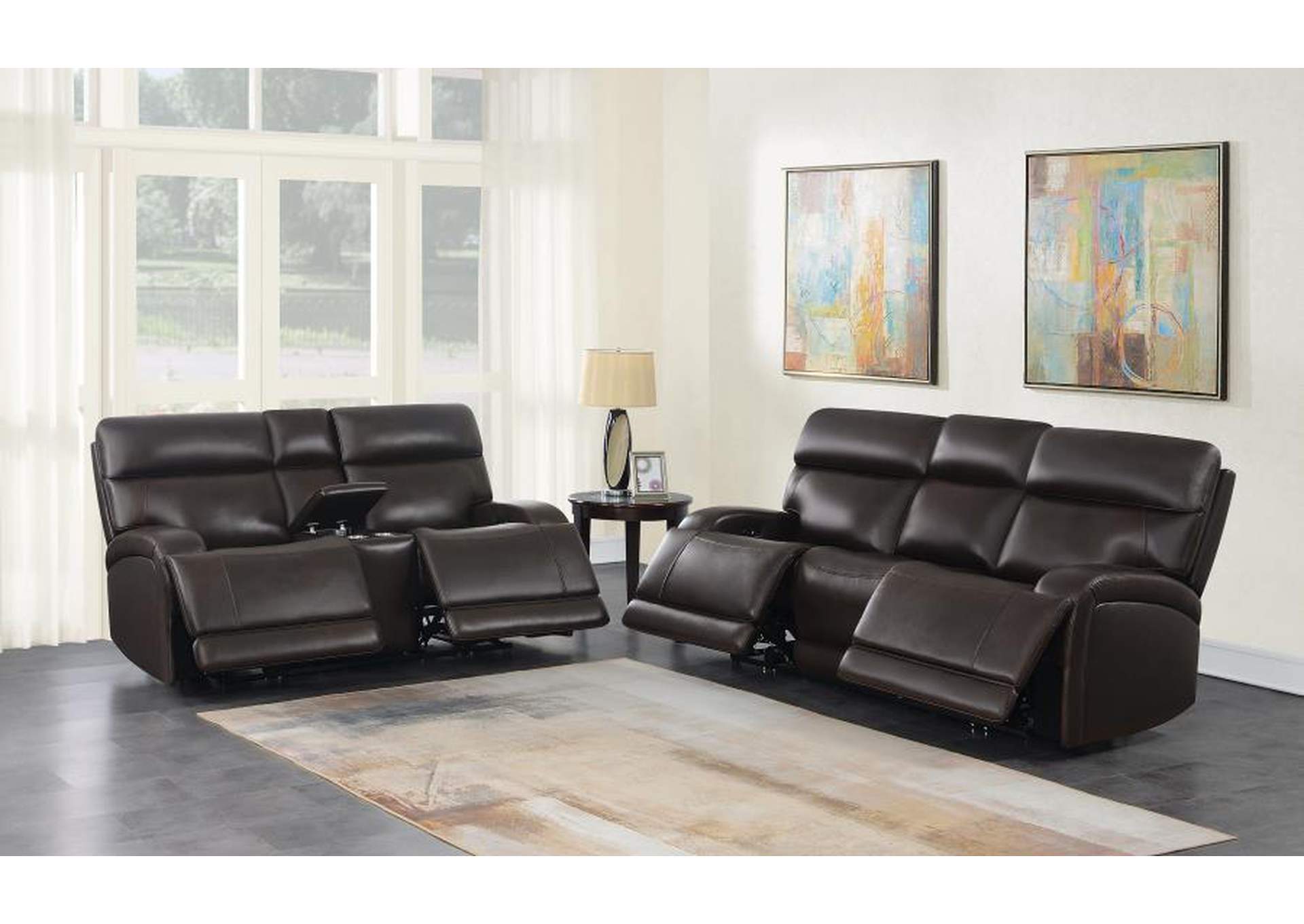 Longport 2piece Upholstered Power Living Room Set Dark Brown National