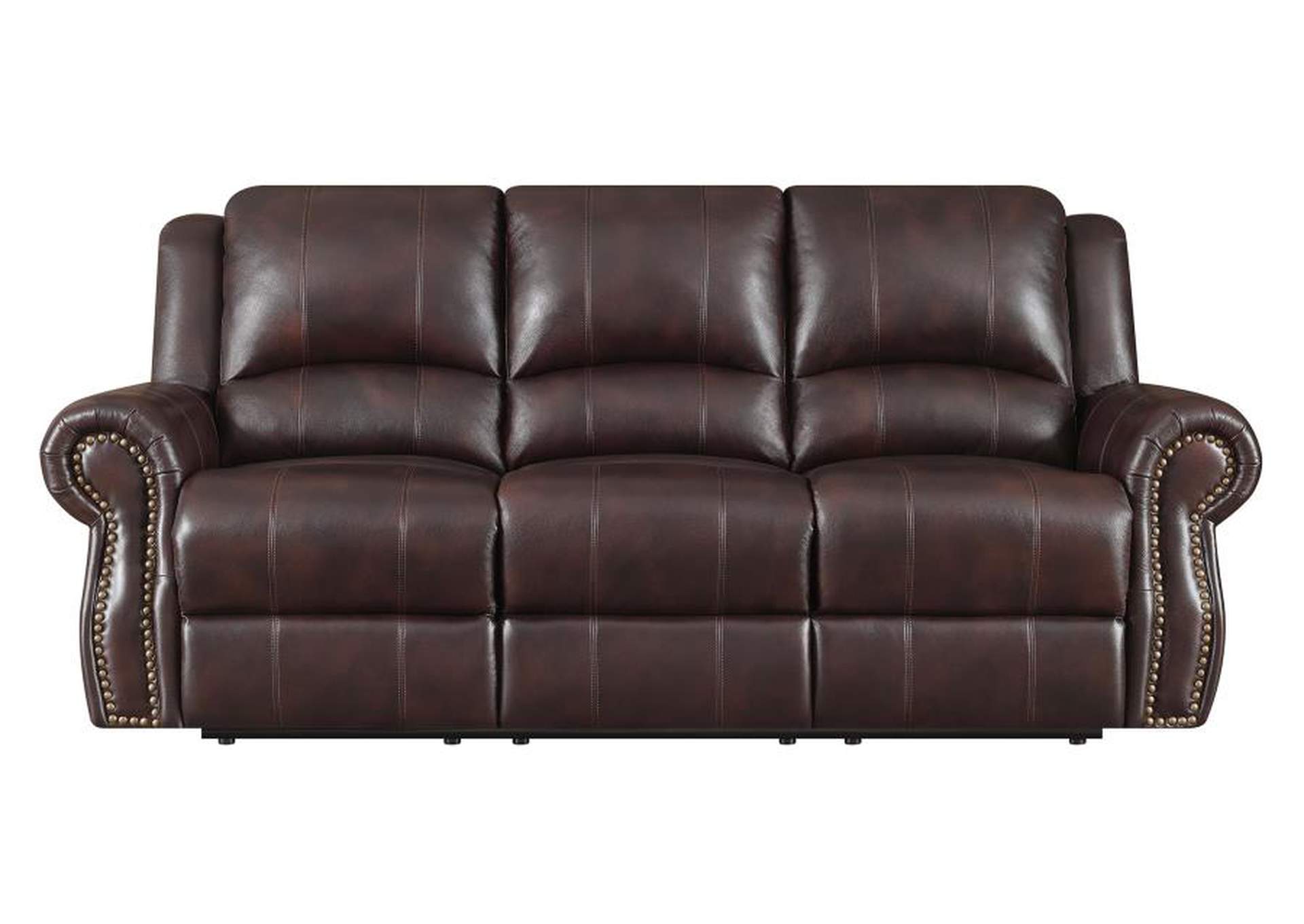 Sir Rawlinson Nailhead Trim Motion Sofa Dark Brown,Coaster Furniture