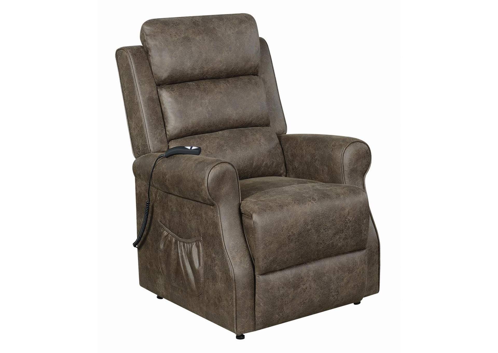 Taupe Casual Brown Power Lift Recliner,Coaster Furniture