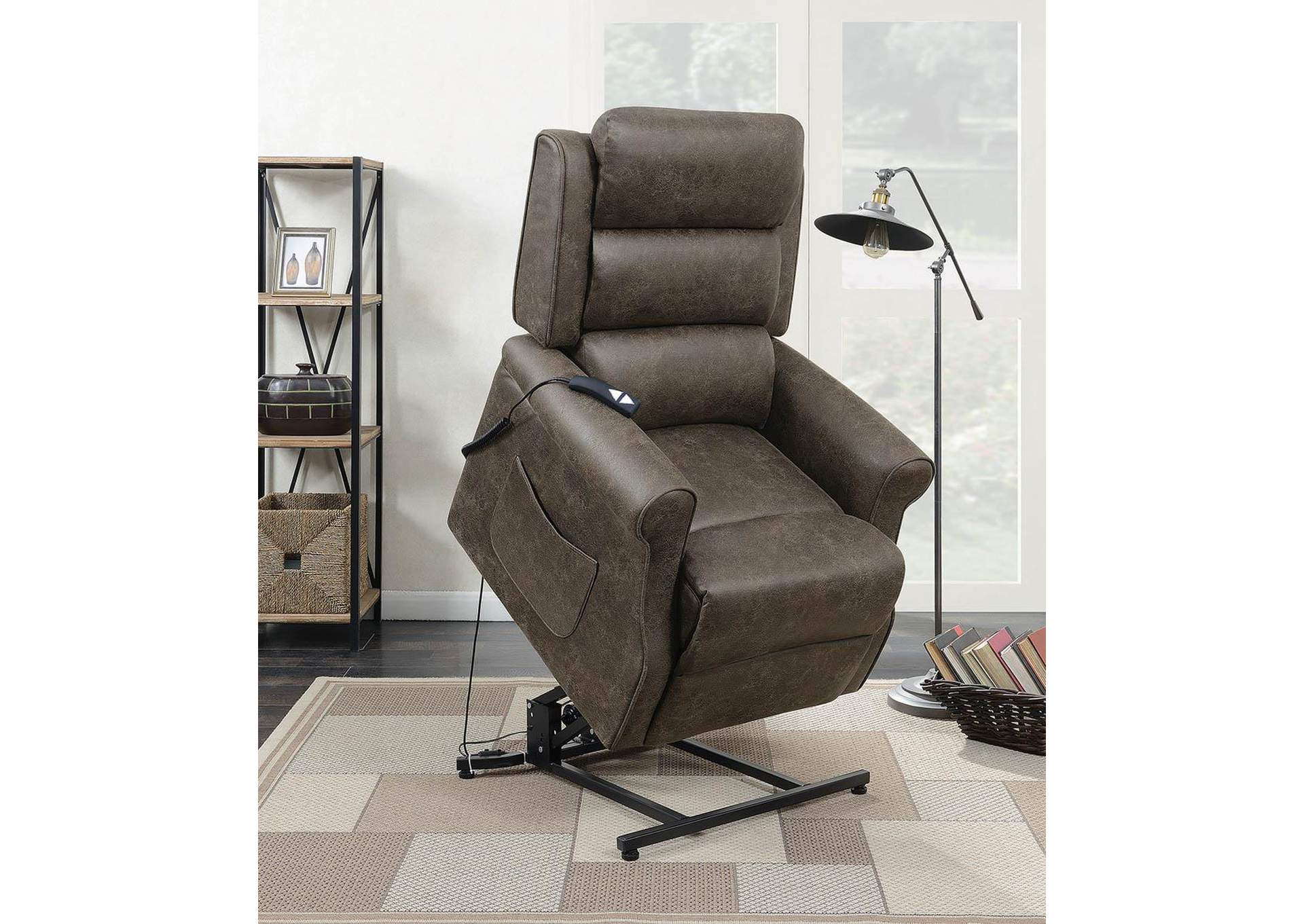 Taupe Casual Brown Power Lift Recliner,Coaster Furniture