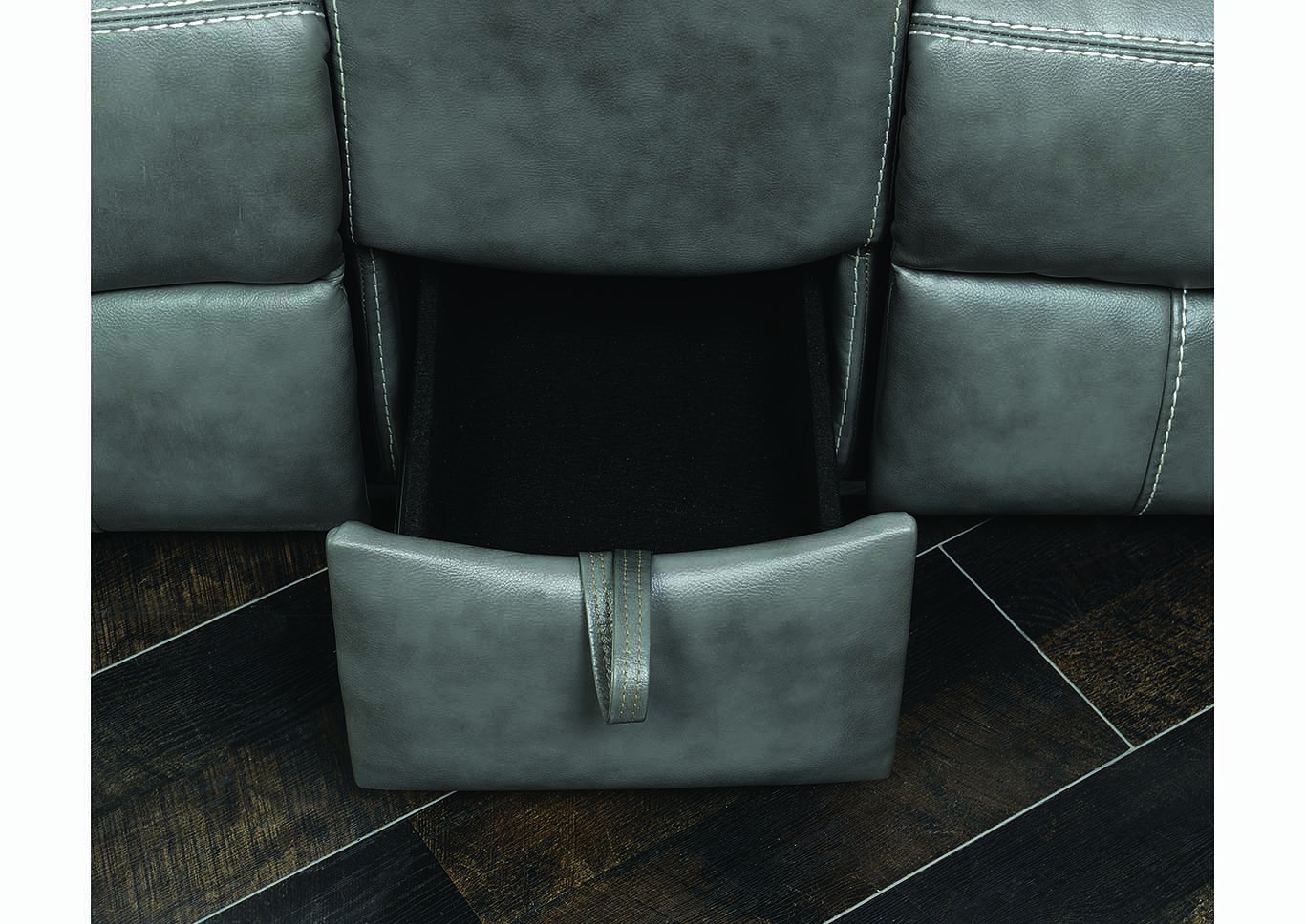 Granite Gray Conrad Transitional Grey Power Sofa,Coaster Furniture