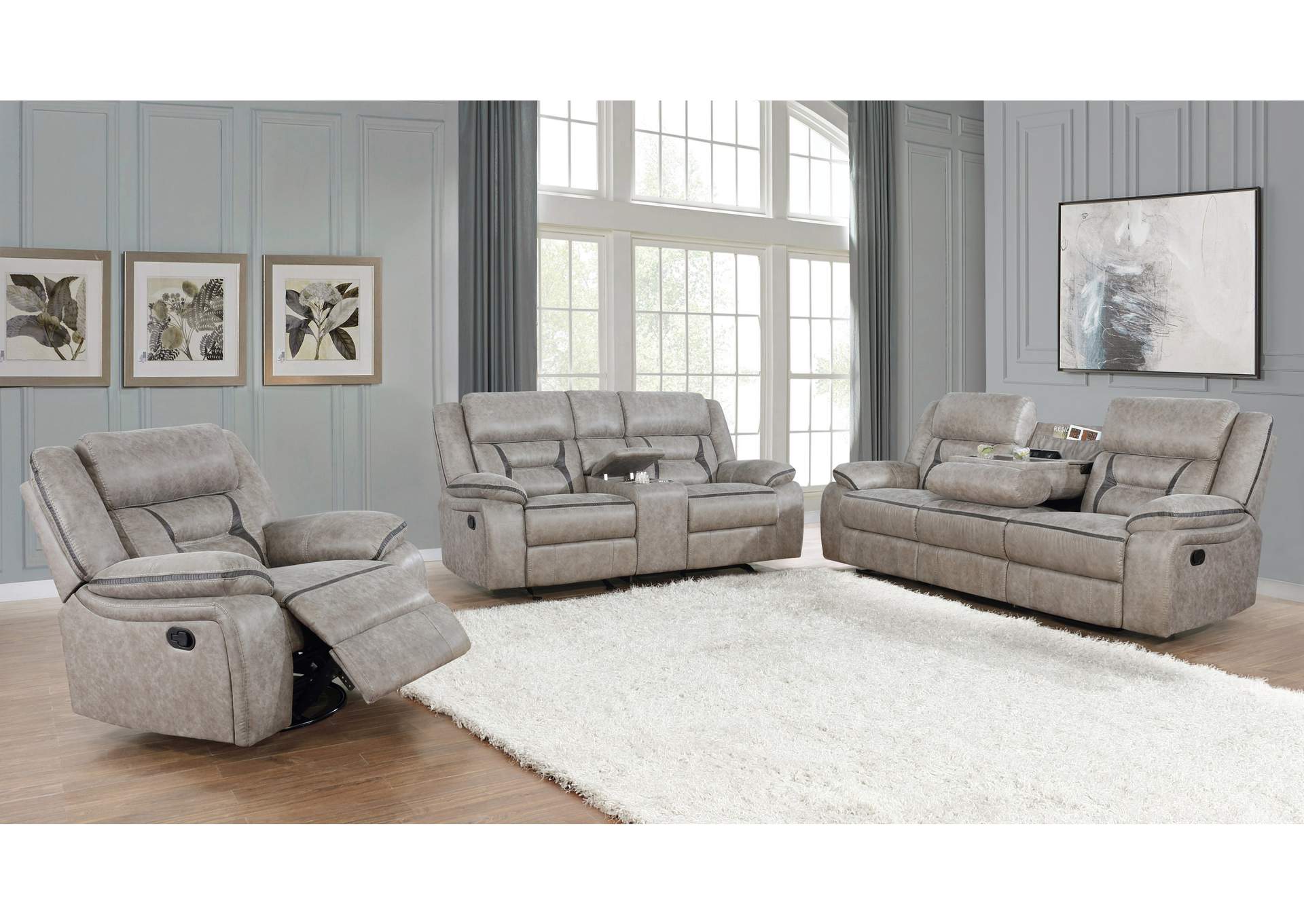 Greer Upholstered Tufted Living Room Set,Coaster Furniture