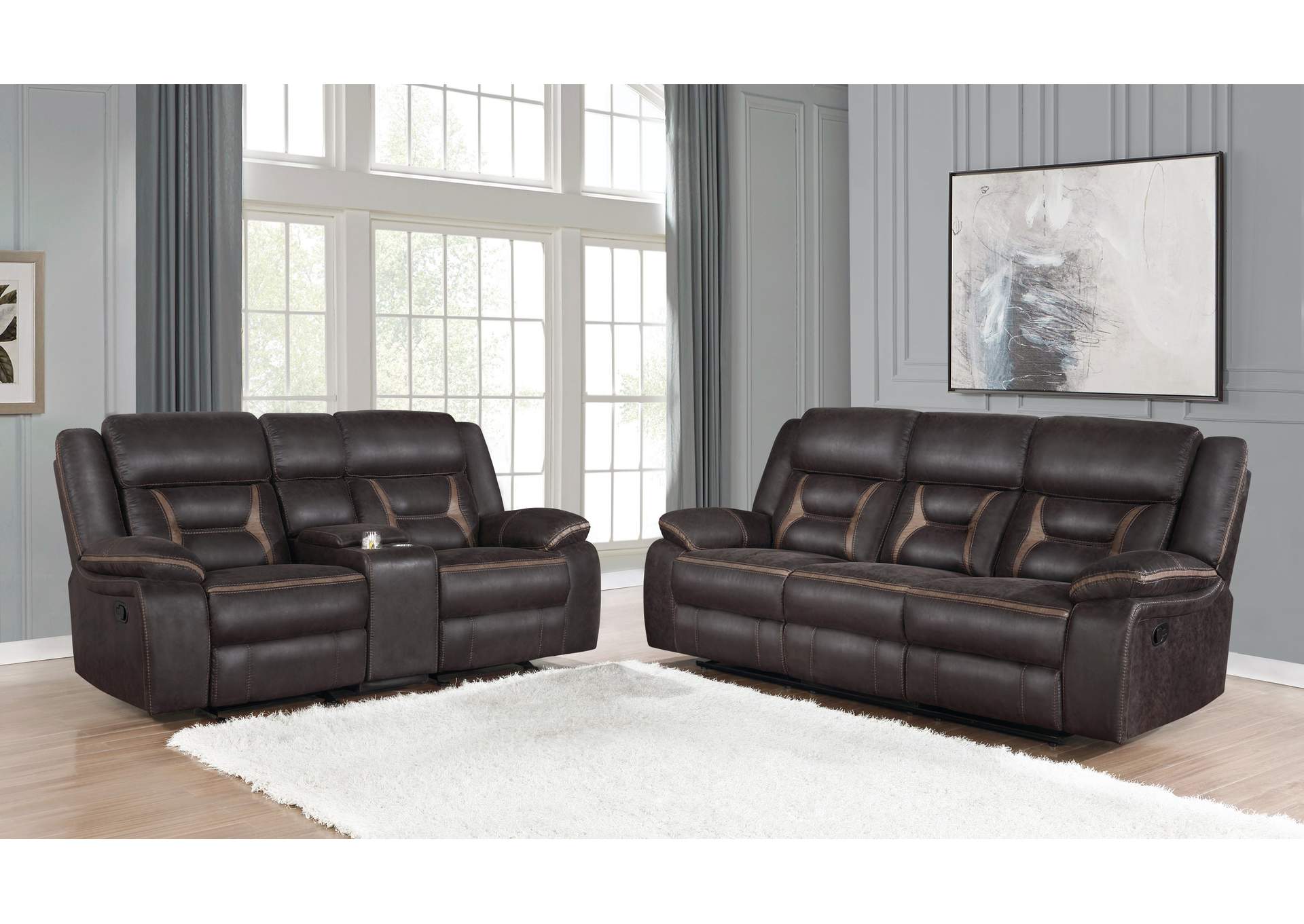 Greer Upholstered Tufted Living Room Set,Coaster Furniture
