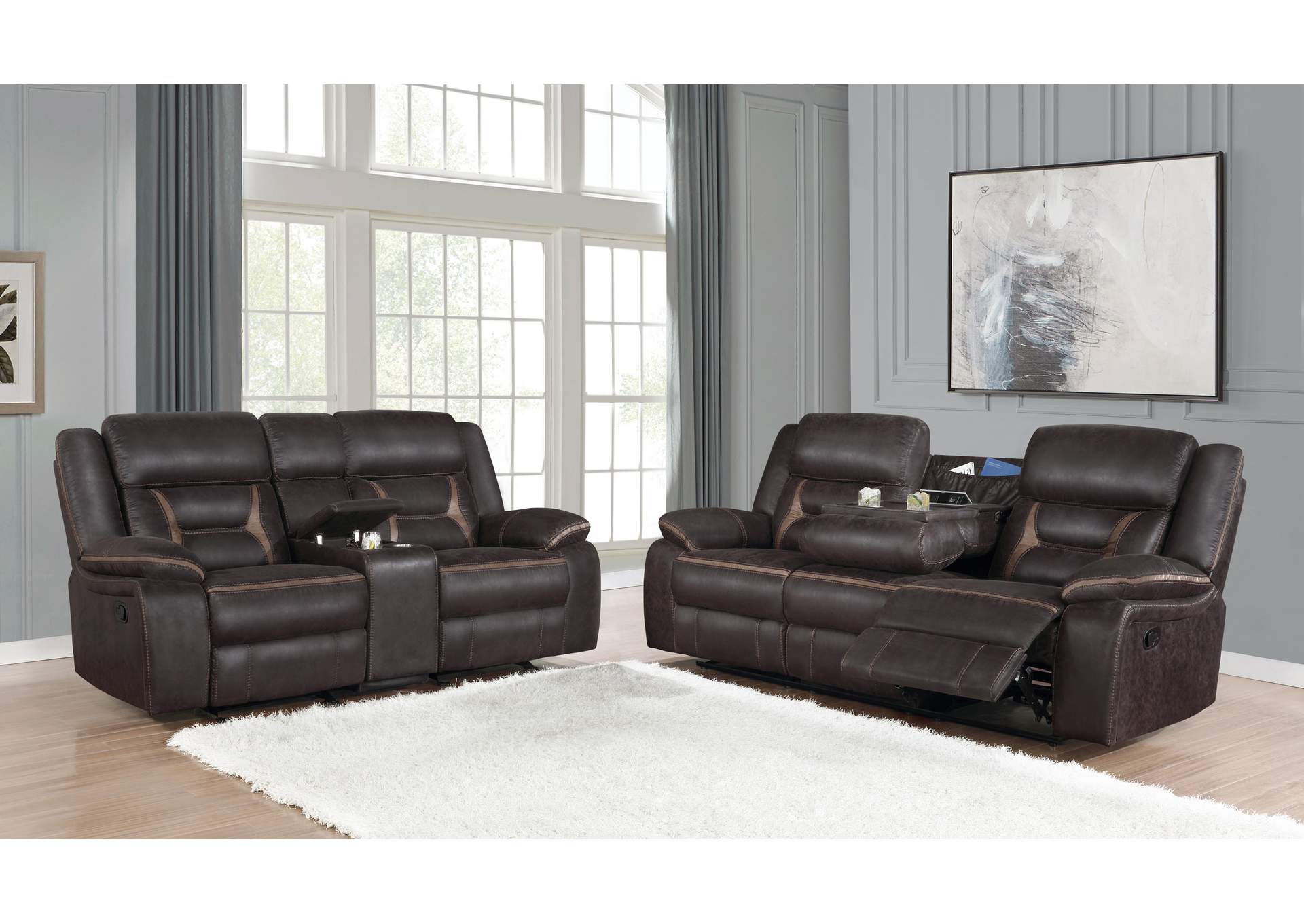 Greer Upholstered Tufted Living Room Set,Coaster Furniture