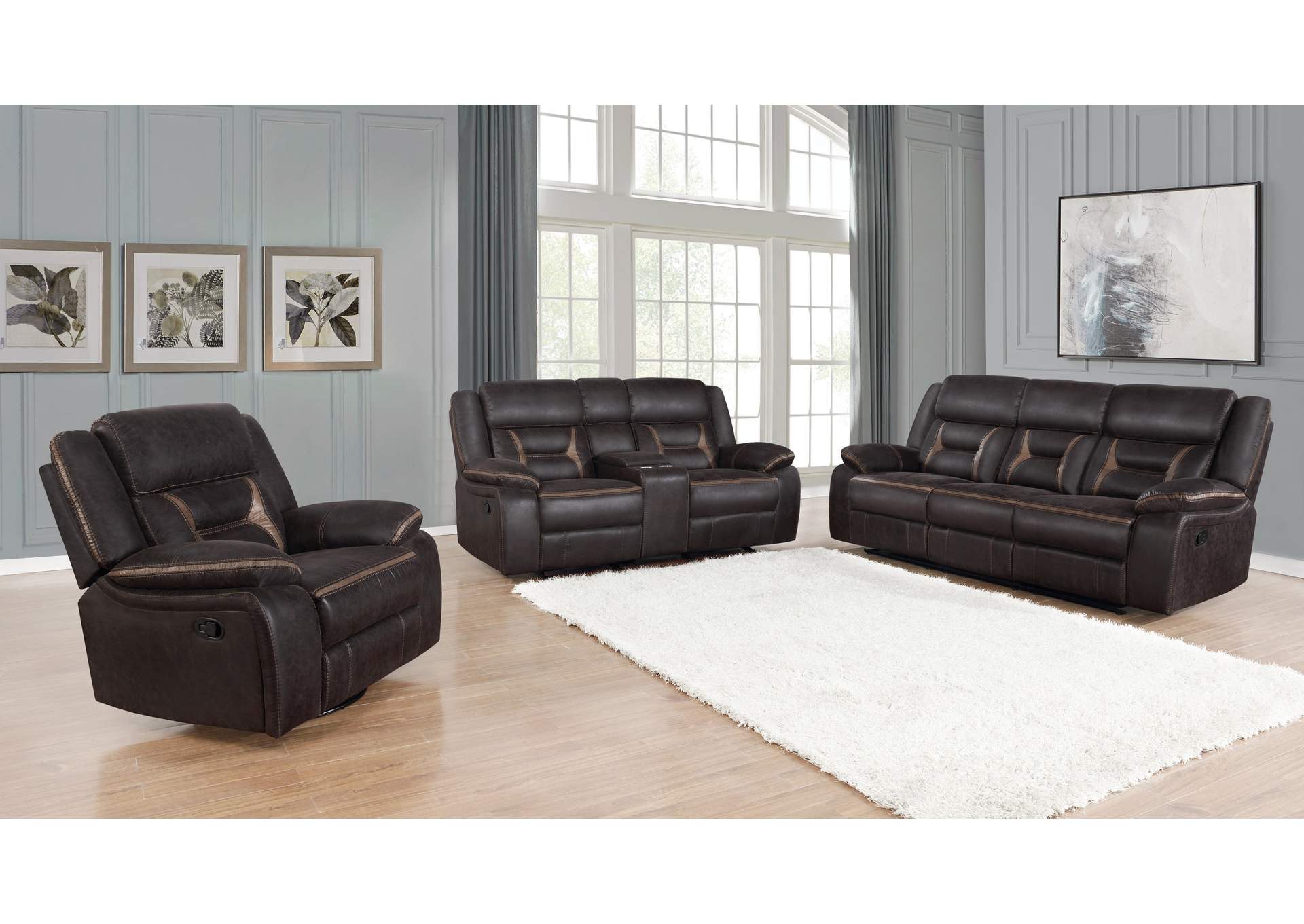 Greer Upholstered Tufted Living Room Set,Coaster Furniture