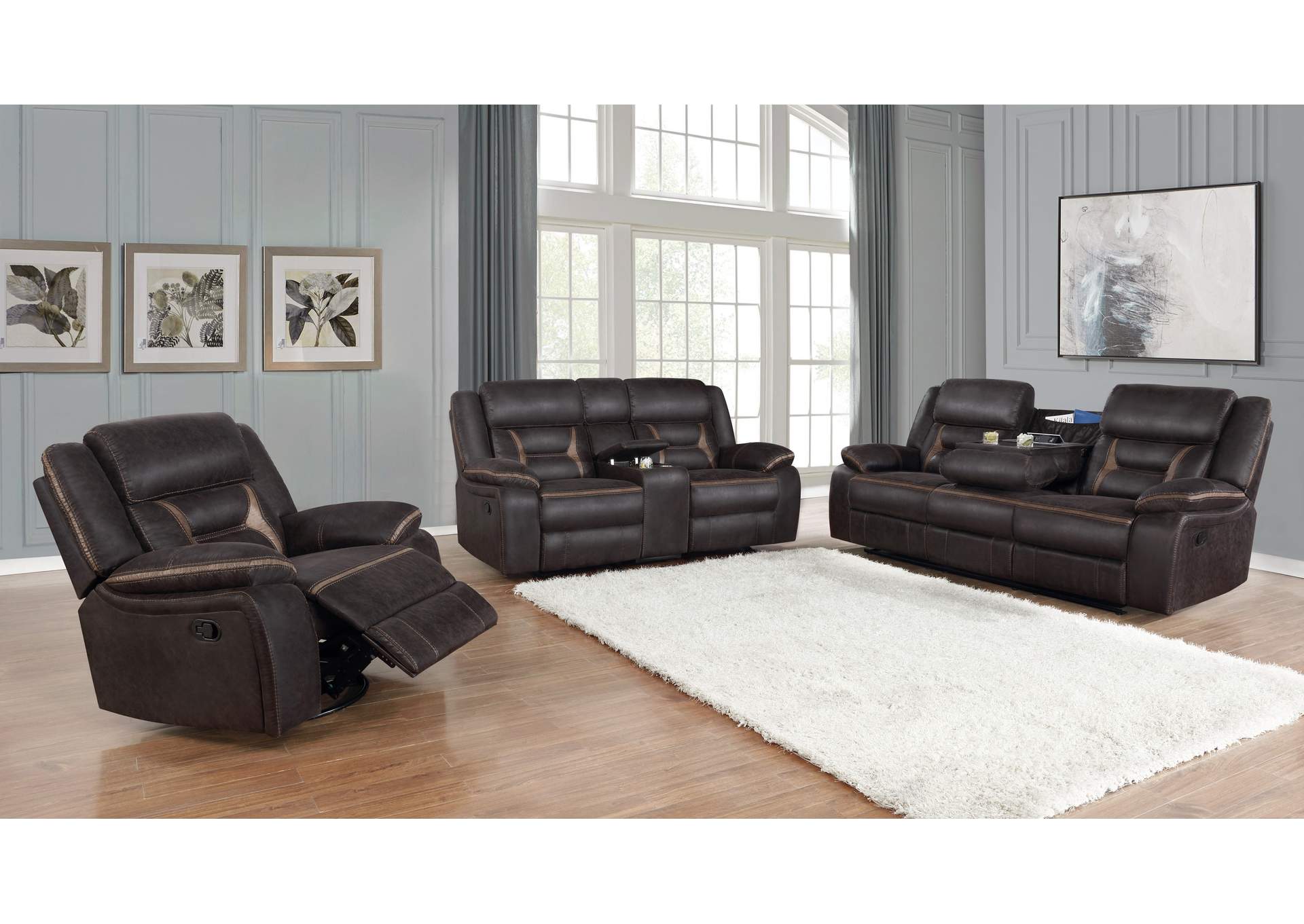 Greer Upholstered Tufted Living Room Set,Coaster Furniture