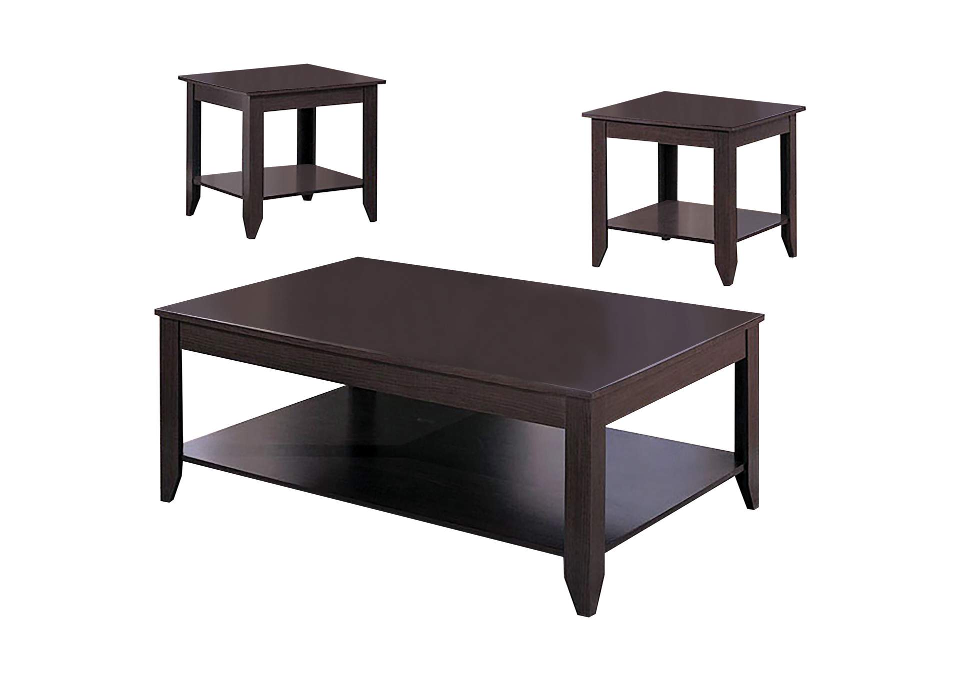 Brooks 3-piece Occasional Table Set with Lower Shelf Cappuccino,Coaster Furniture