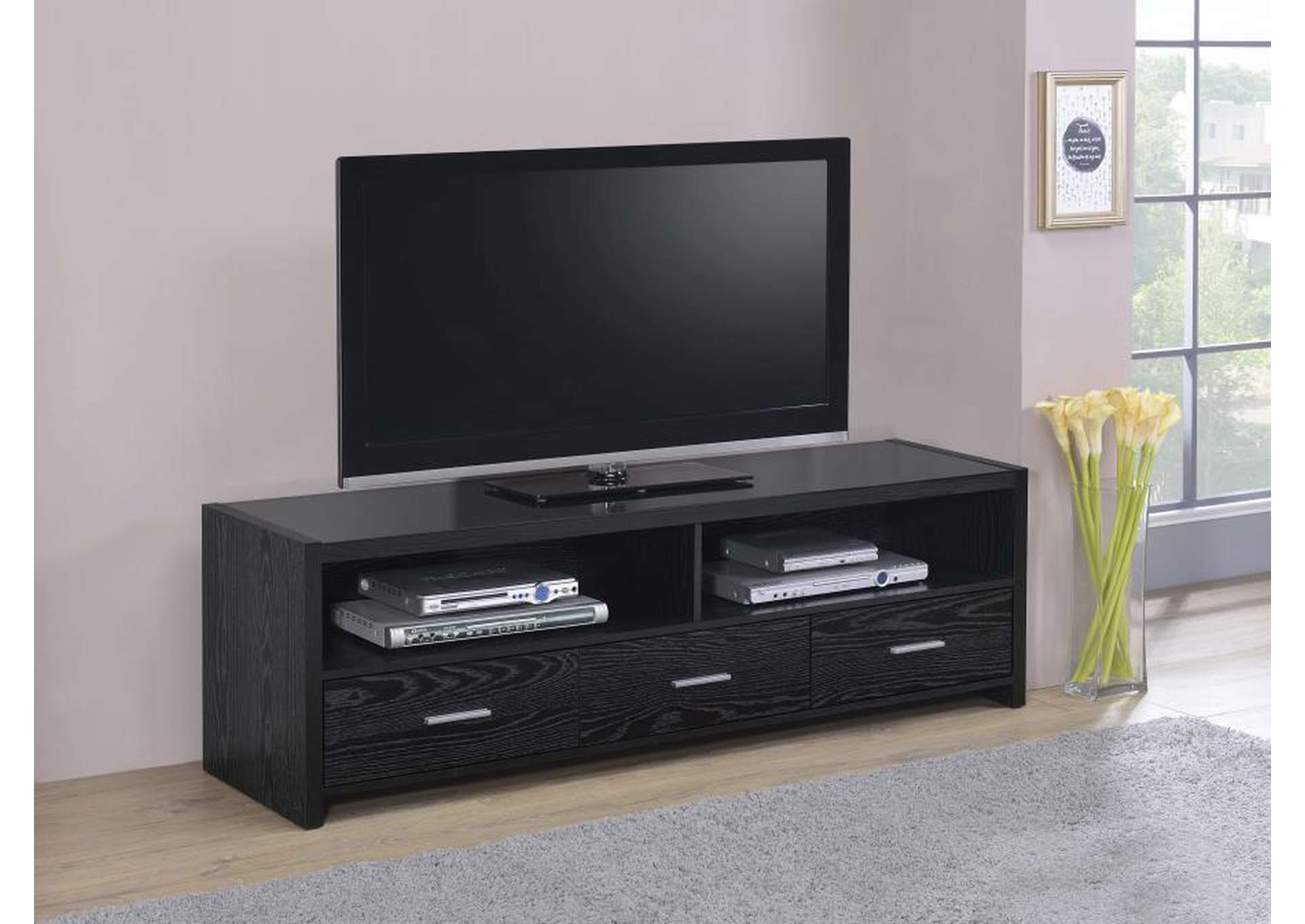 Alton 62" 3-drawer TV Console Black Oak,Coaster Furniture