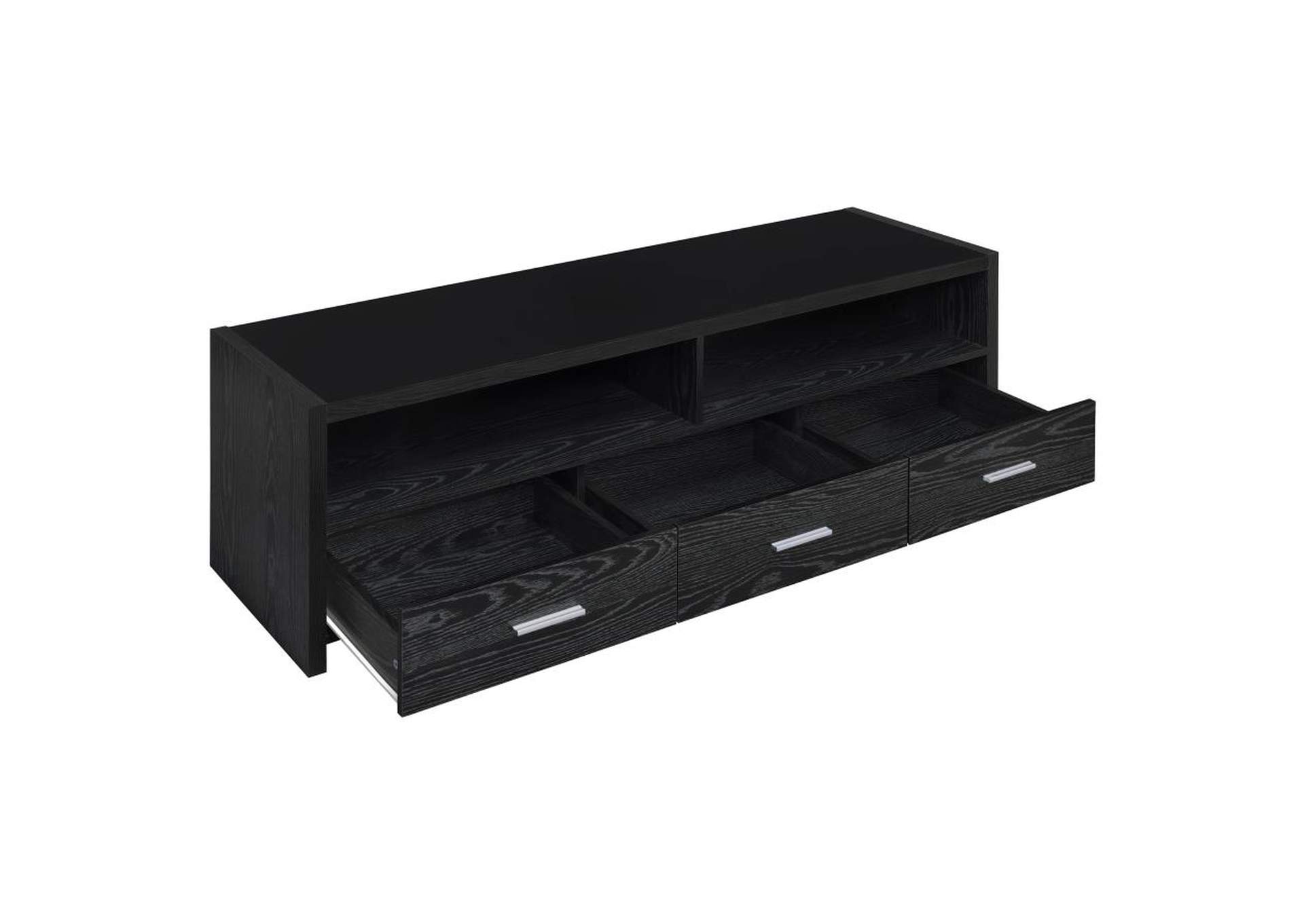 62" 3-drawer TV Console Black Oak,Coaster Furniture