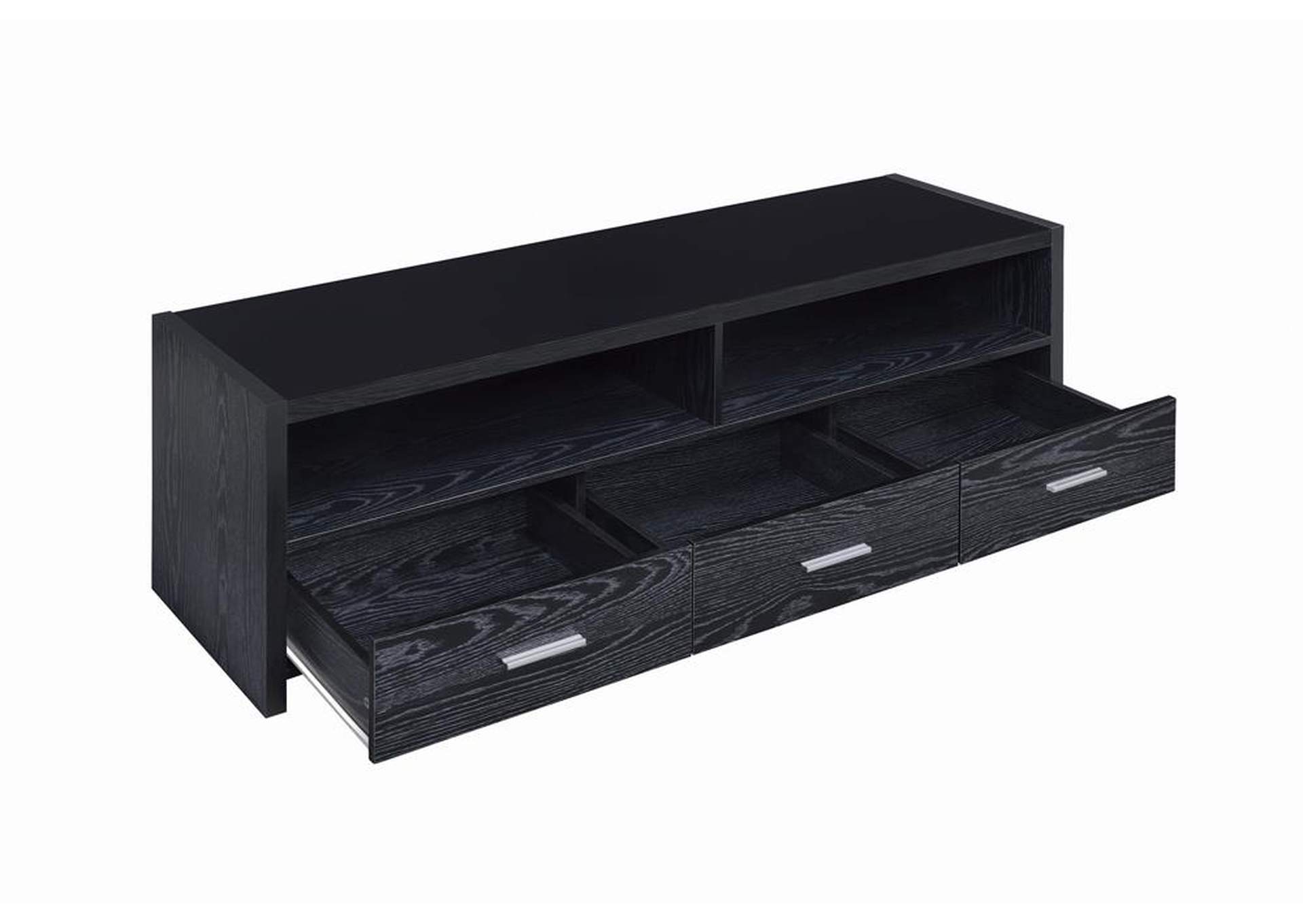 62" 3-drawer TV Console Black Oak,Coaster Furniture
