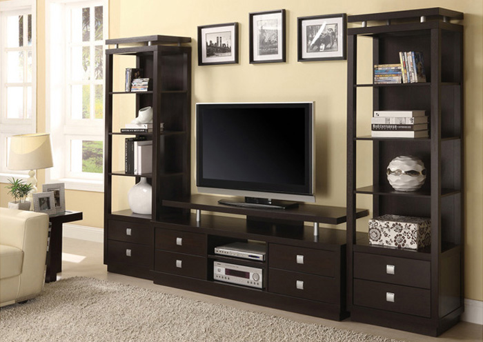 TV Stand w/2 Media Towers,Coaster Furniture