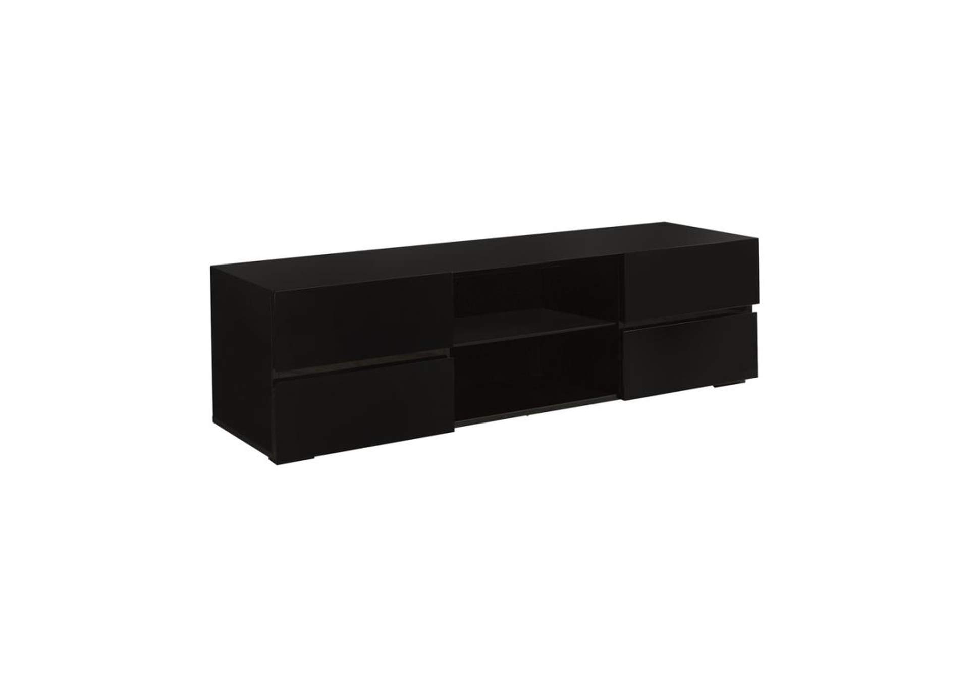 Anthony 4-Drawer Tv Console Glossy Black,Coaster Furniture