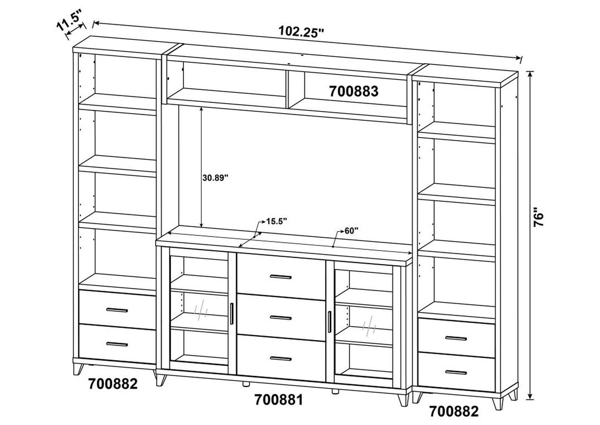 Lewes 4Piece Entertainment Center Cappuccino Smith's Home Furnishing