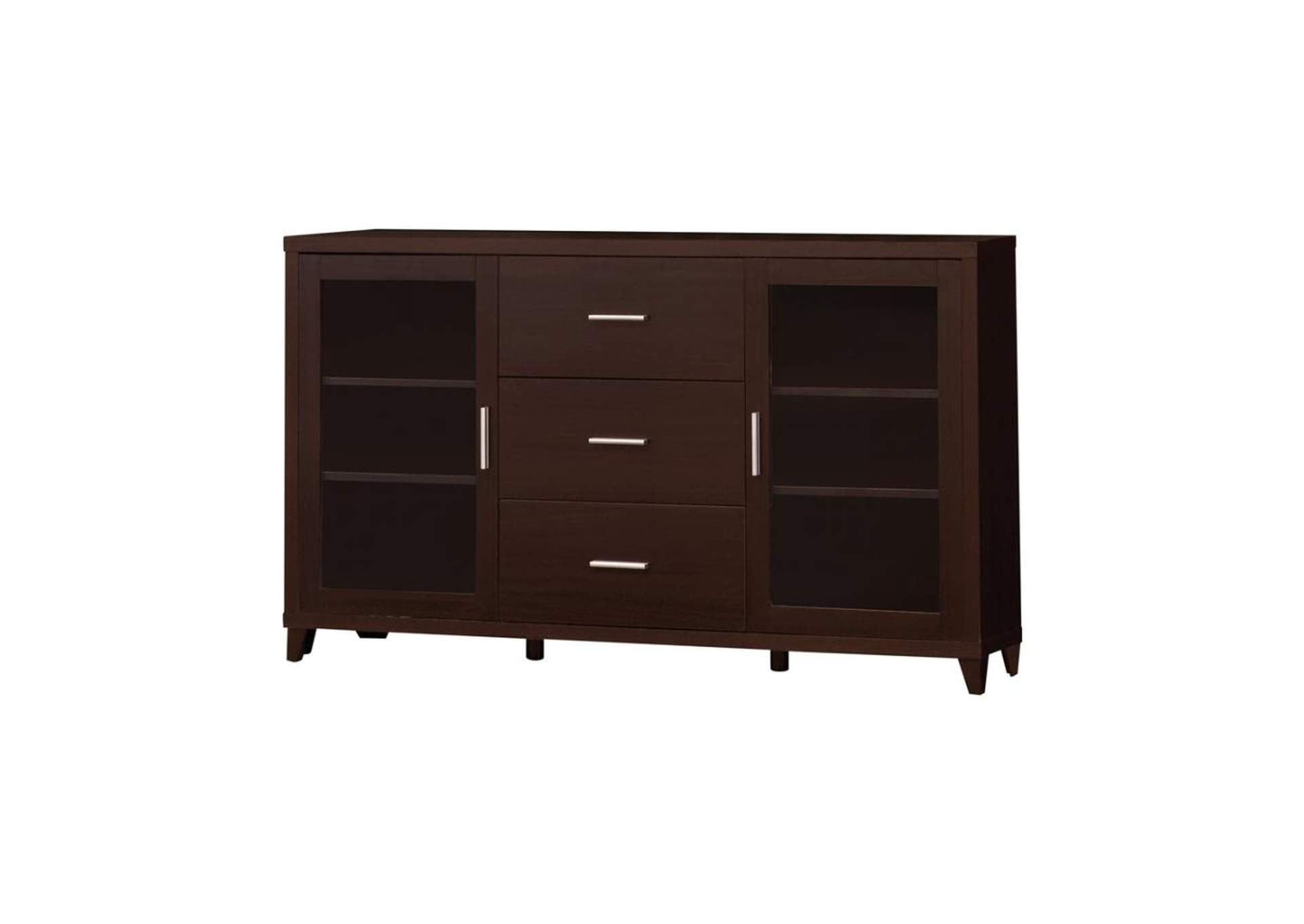 Lewes 2-door TV Stand with Adjustable Shelves Cappuccino,Coaster Furniture