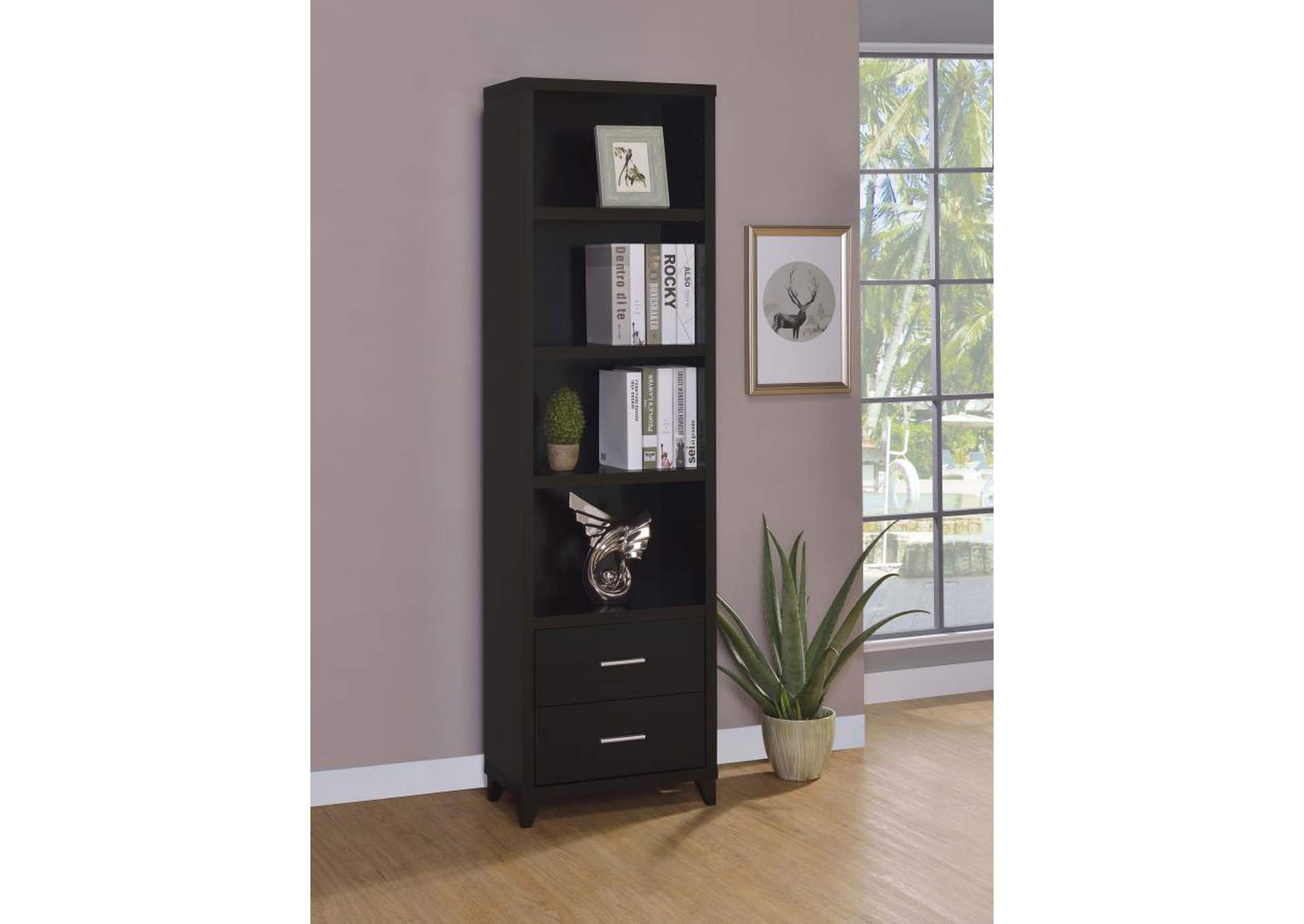 Lewes 2-Drawer Media Tower Cappuccino,Coaster Furniture