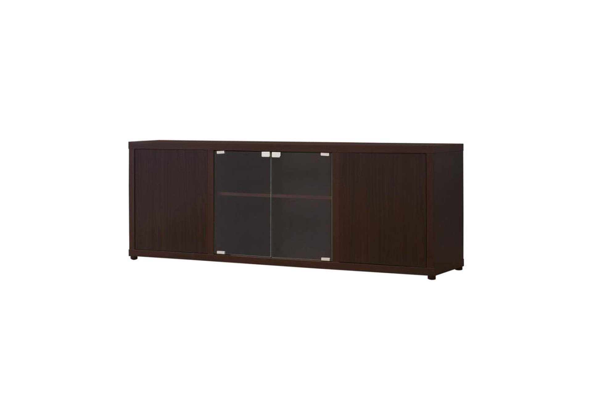 Ames Rectangular Tv Console With Magnetic-Push Doors Cappuccino,Coaster Furniture