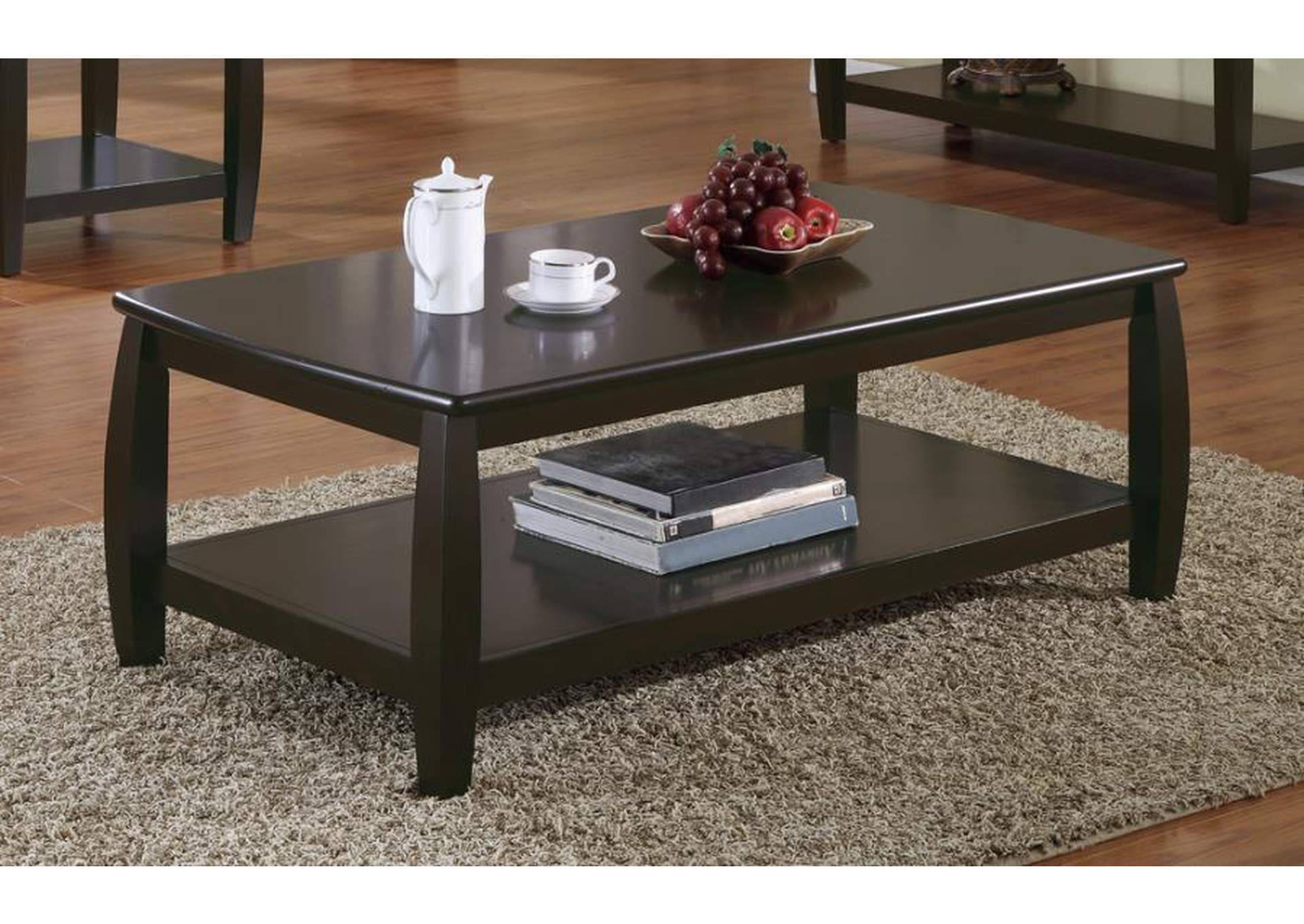 Rectangular Coffee Table with Lower Shelf Espresso,Coaster Furniture