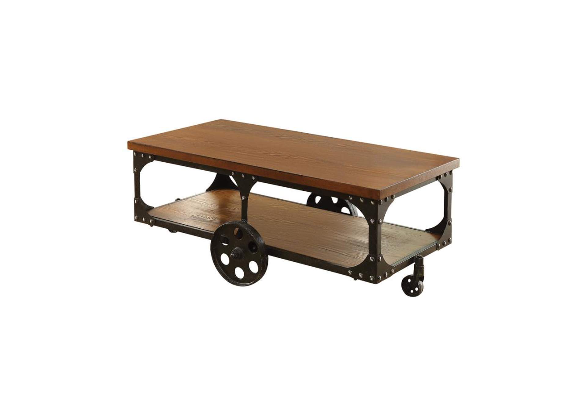 Shepherd Coffee Table With Casters Rustic Brown,Coaster Furniture