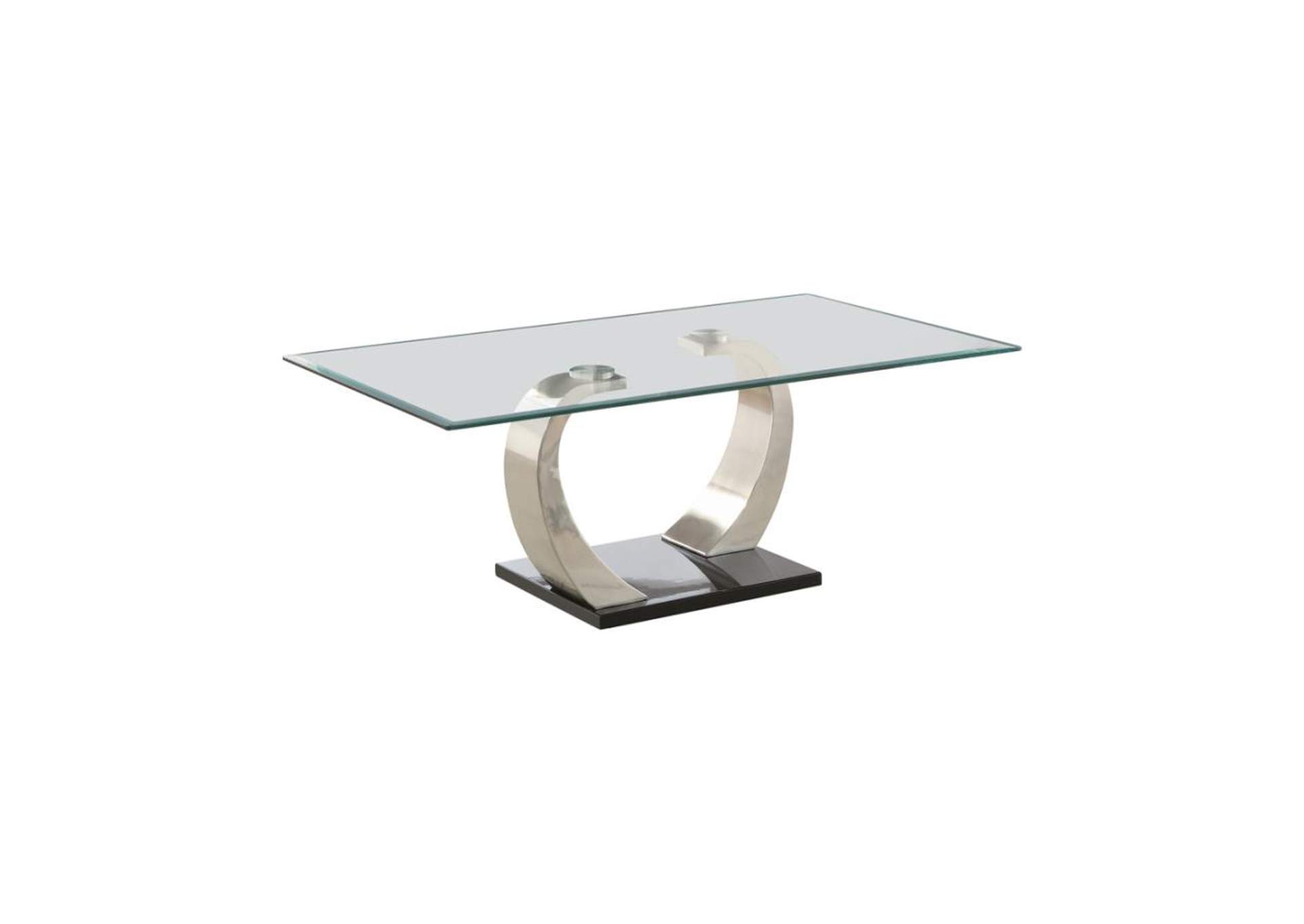 Willemse Glass Top Coffee Table Clear And Satin,Coaster Furniture